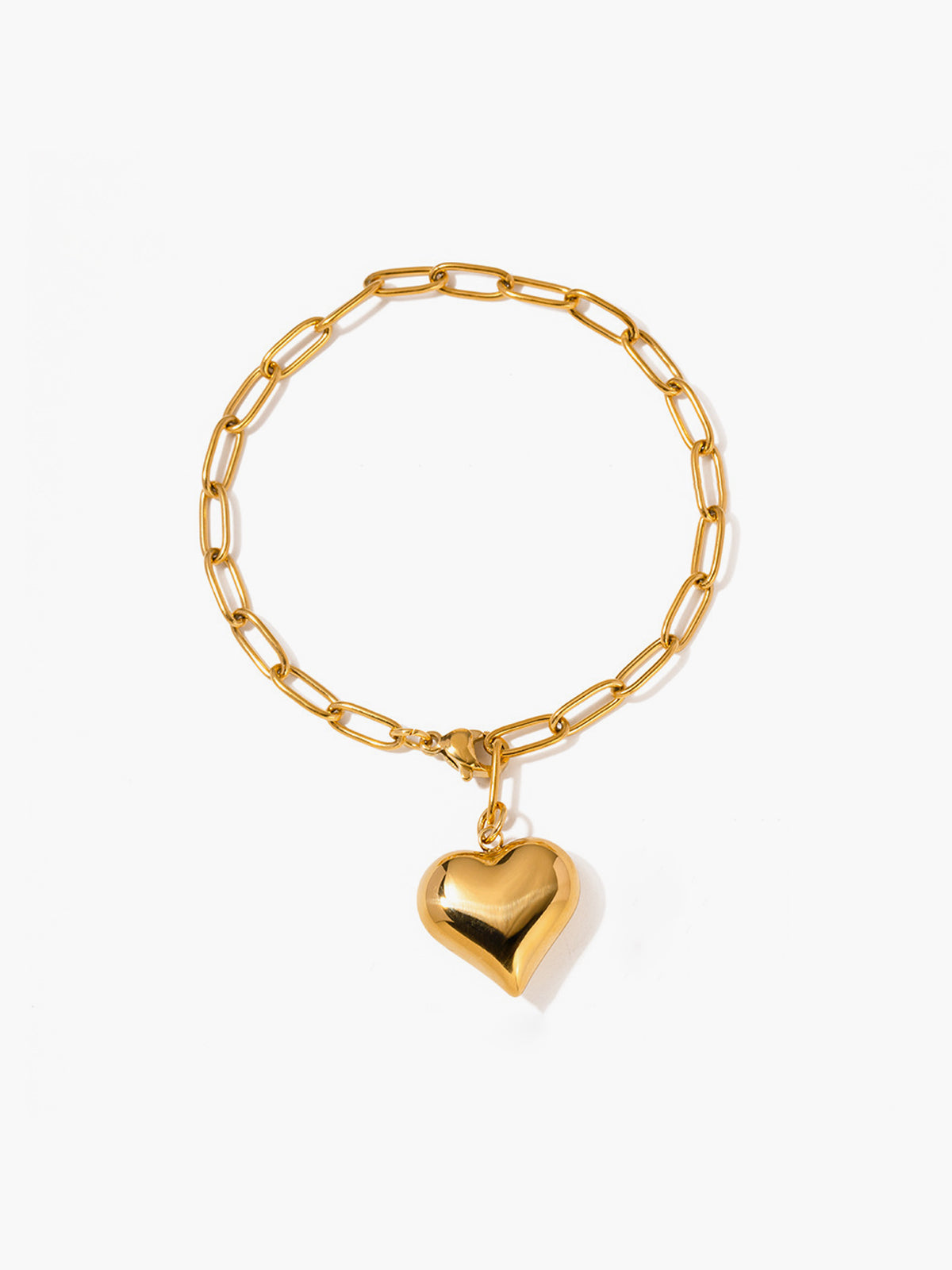 Heart Pendant Chain Link Bracelet-Chicvia