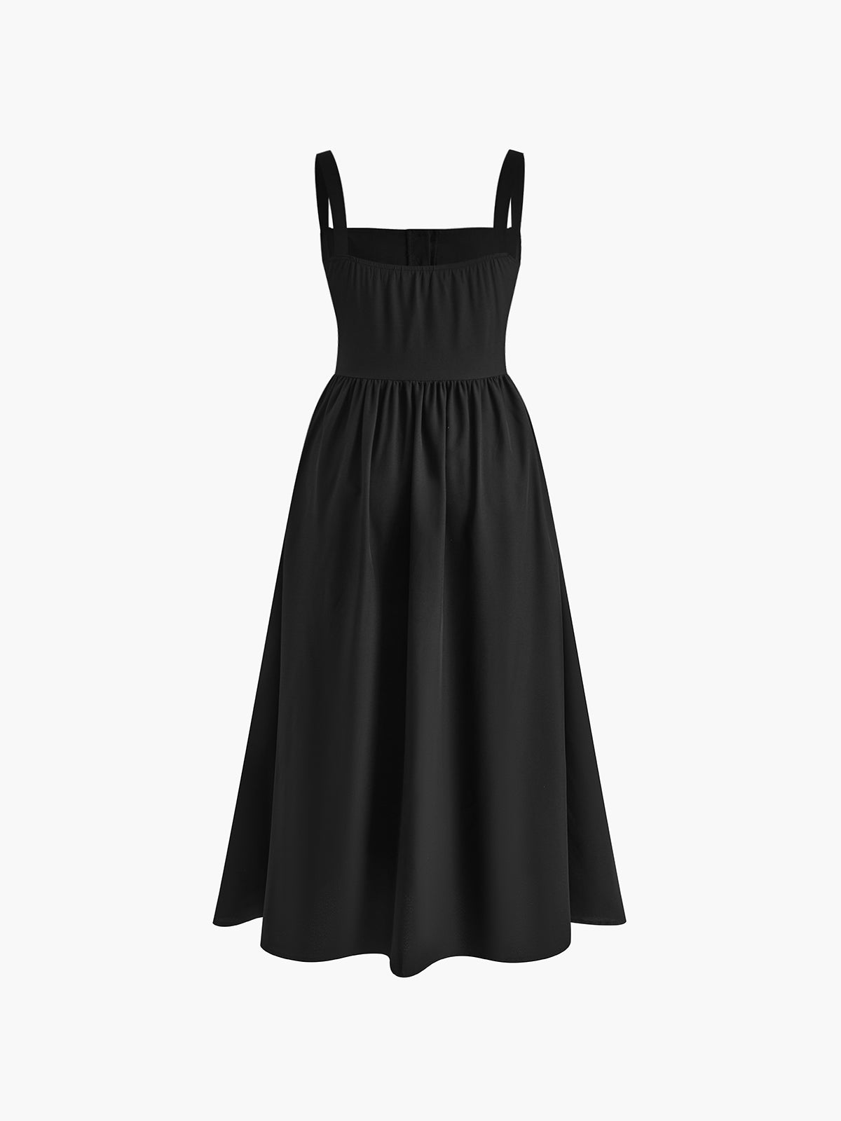 Elegant Sleeveless Square Neck Midi Dress-Chicvia