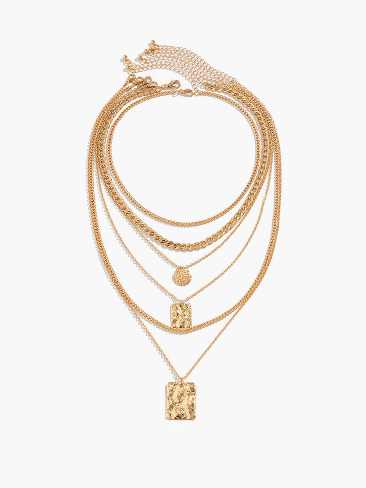 Multi Strand Gold Layered Necklace-Chicvia
