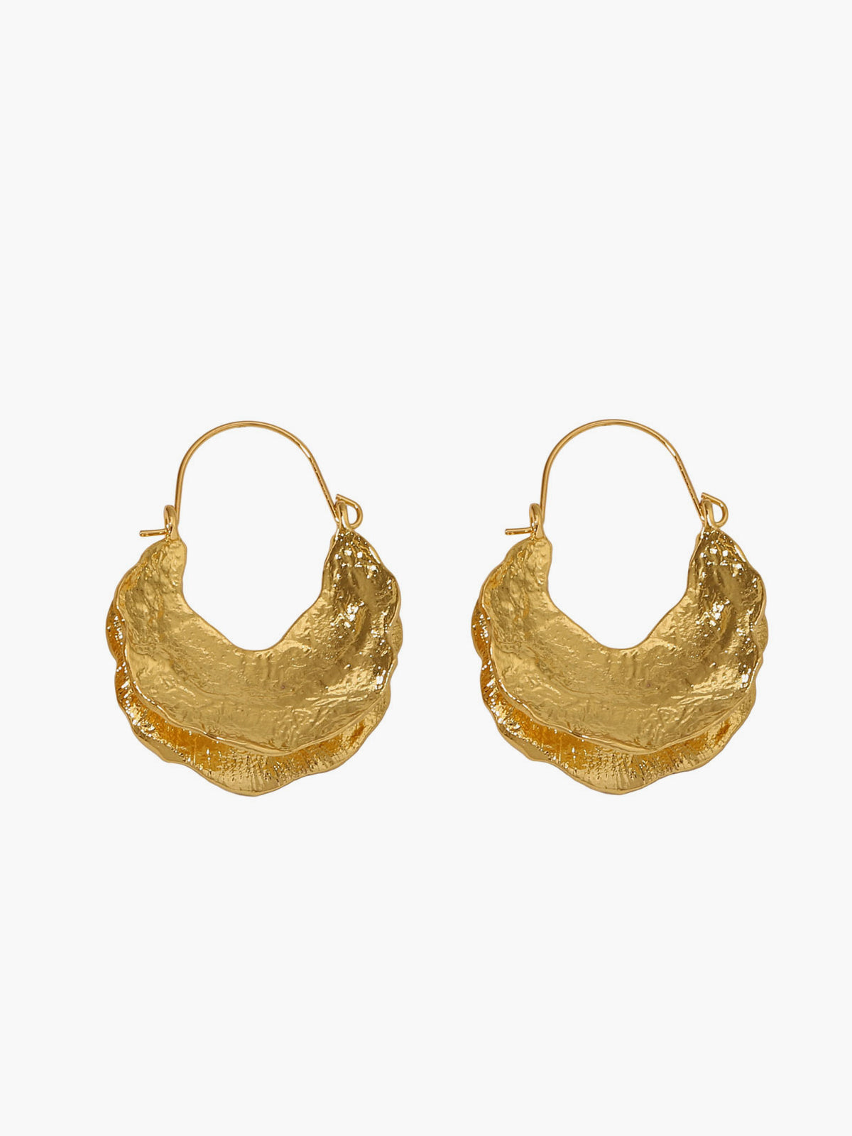 Fulani Basket Gold Round Earrings-Chicvia