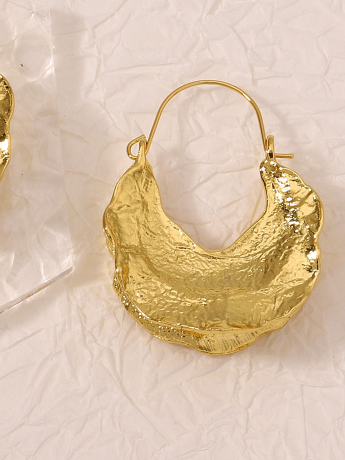 Fulani Basket Gold Round Earrings-Chicvia
