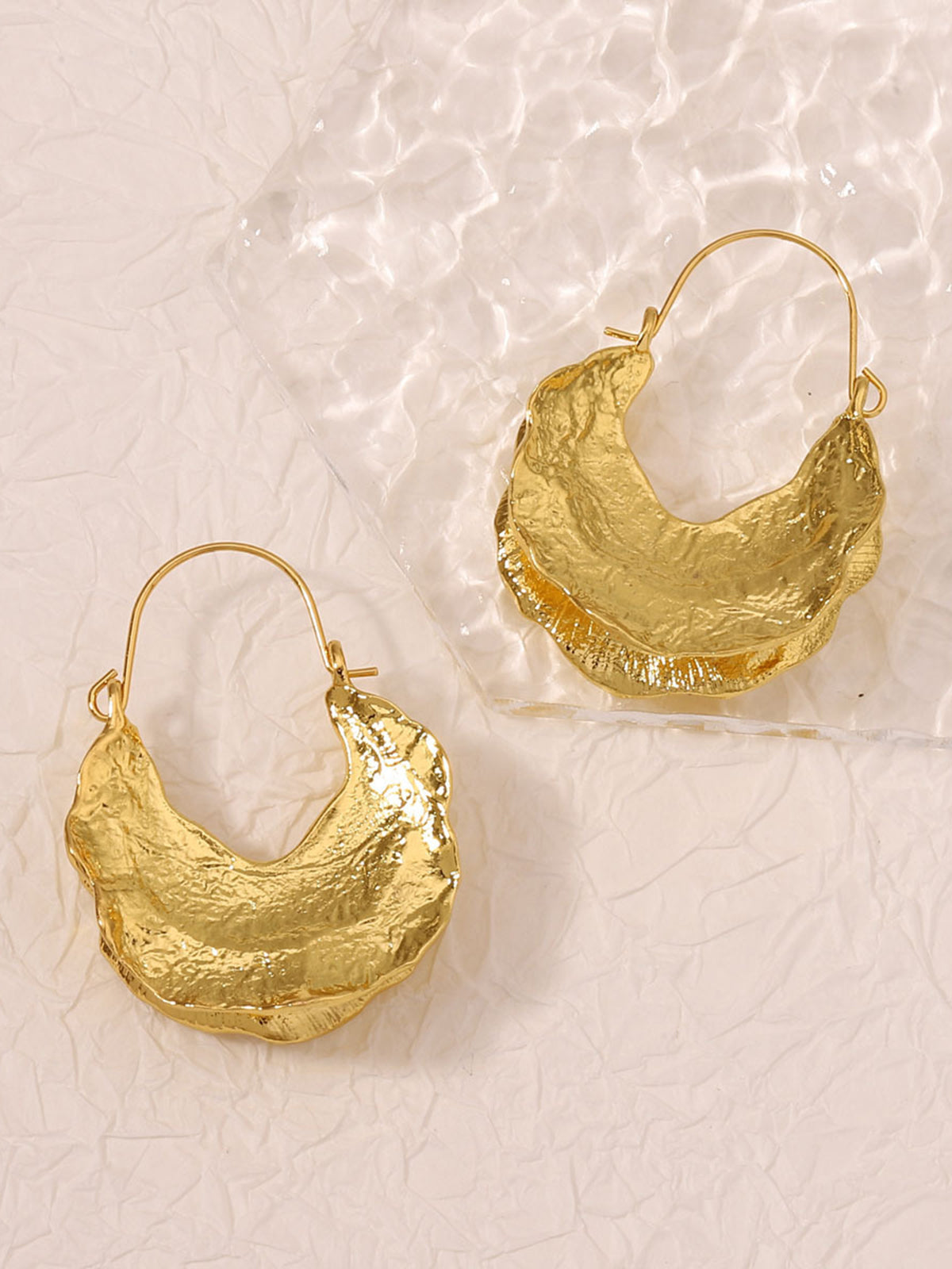 Fulani Basket Gold Round Earrings-Chicvia