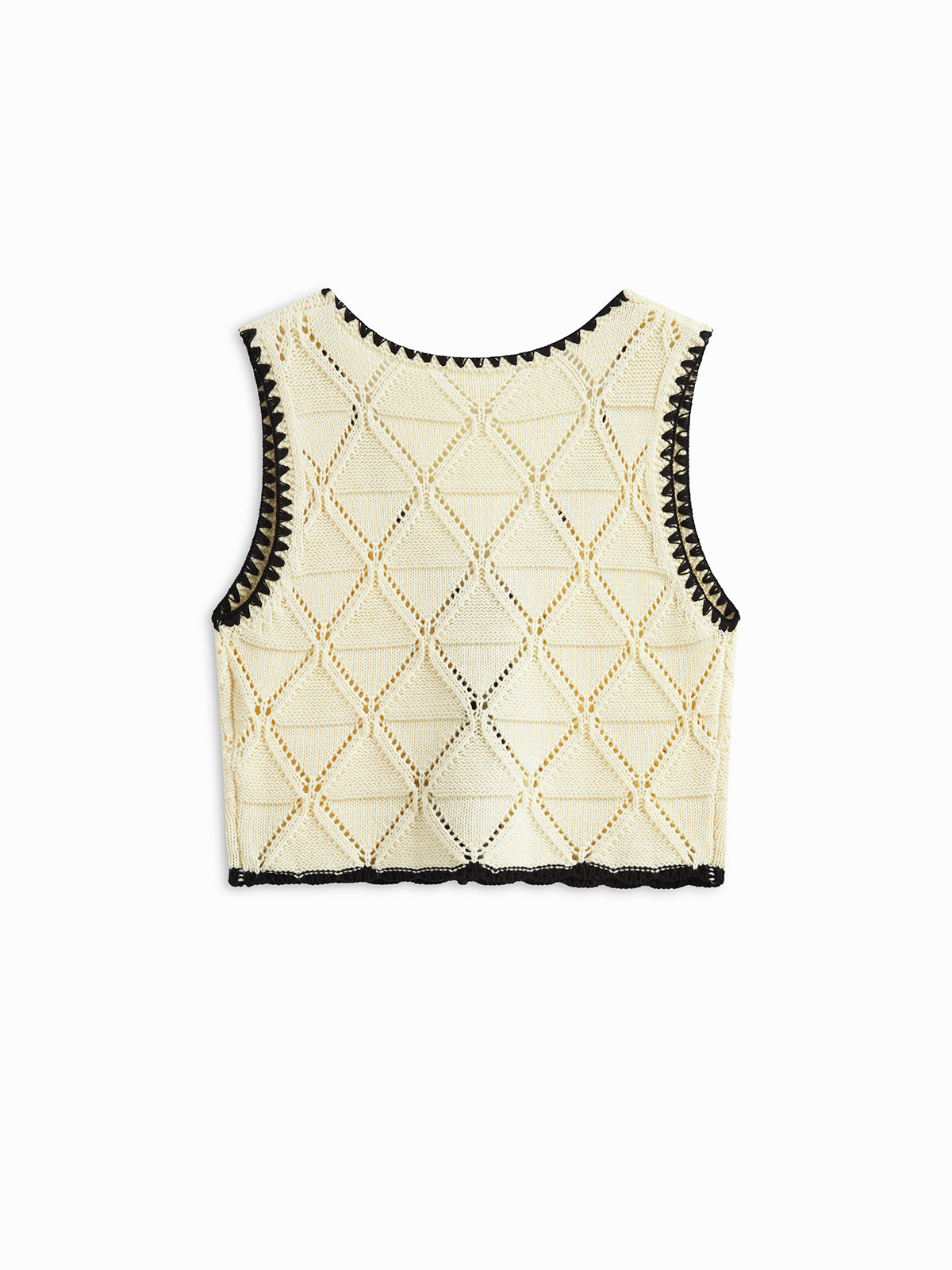 Knotted Contrast Trim Sweater Vest-Chicvia