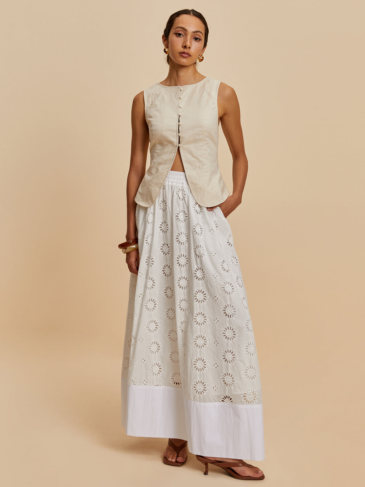 Cotton & Linen Casual Vest-Chicvia