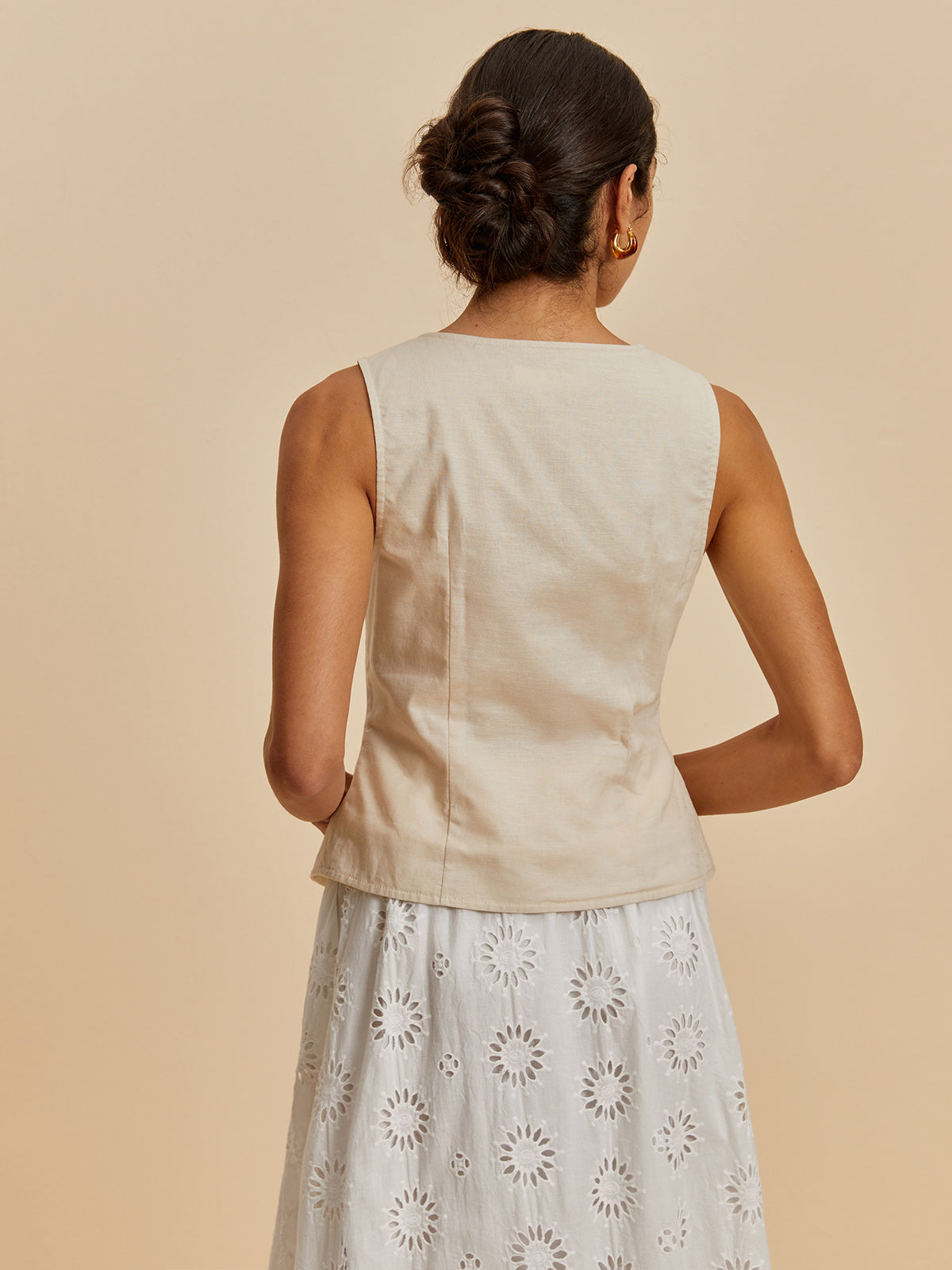 Cotton & Linen Casual Vest-Chicvia