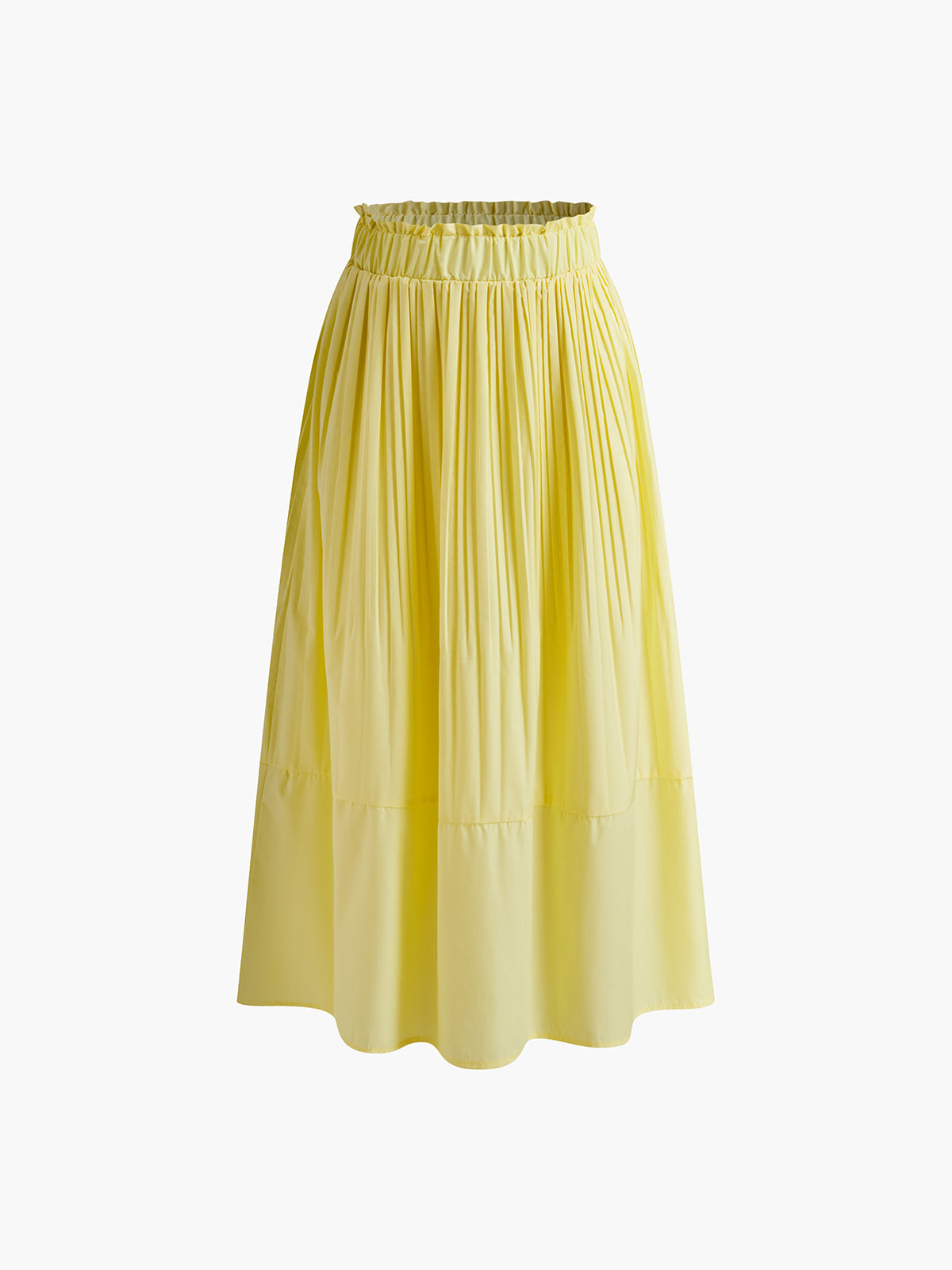 Pleated Lettuce Trim Skirt-Chicvia