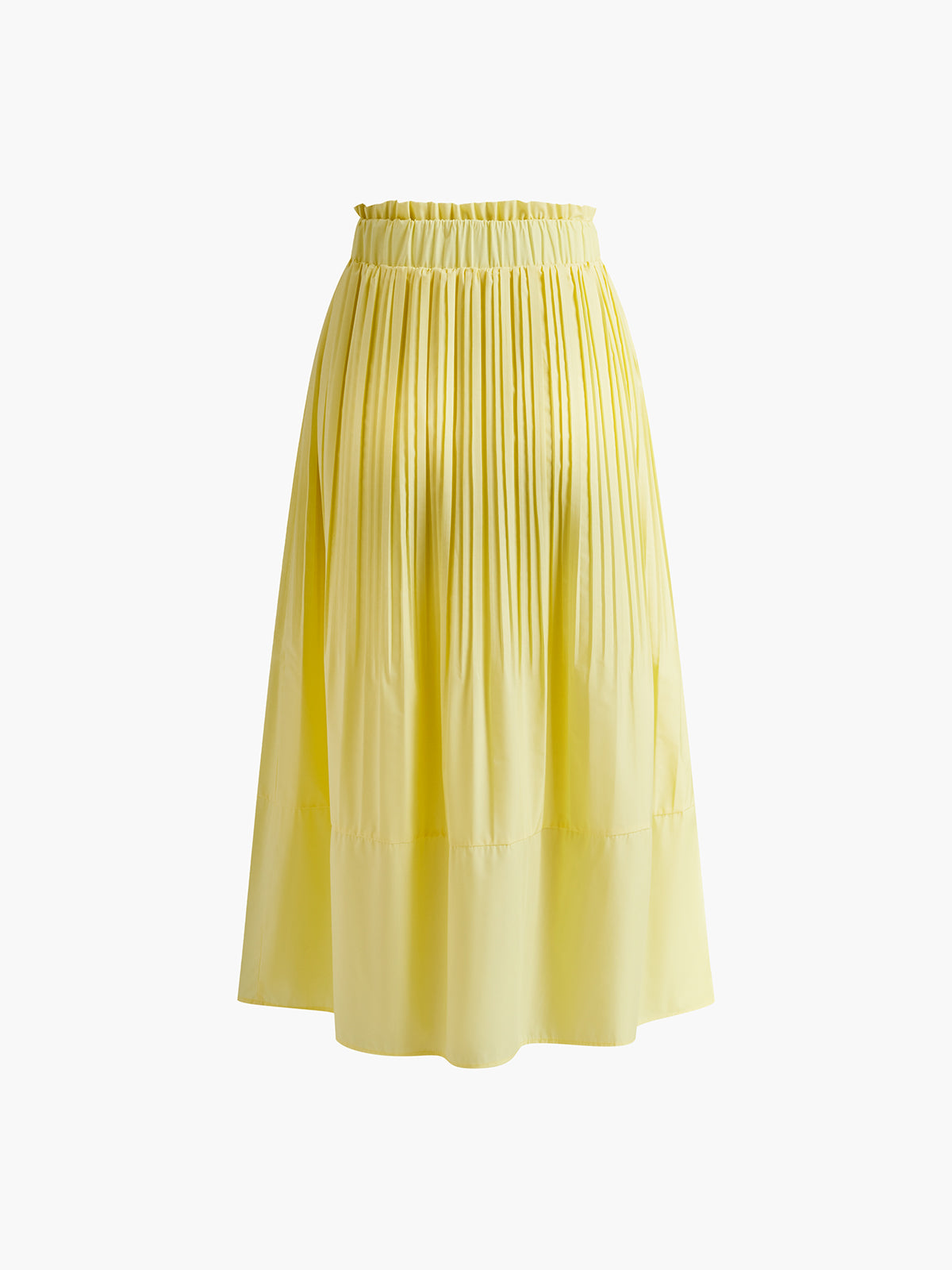 Pleated Lettuce Trim Skirt-Chicvia