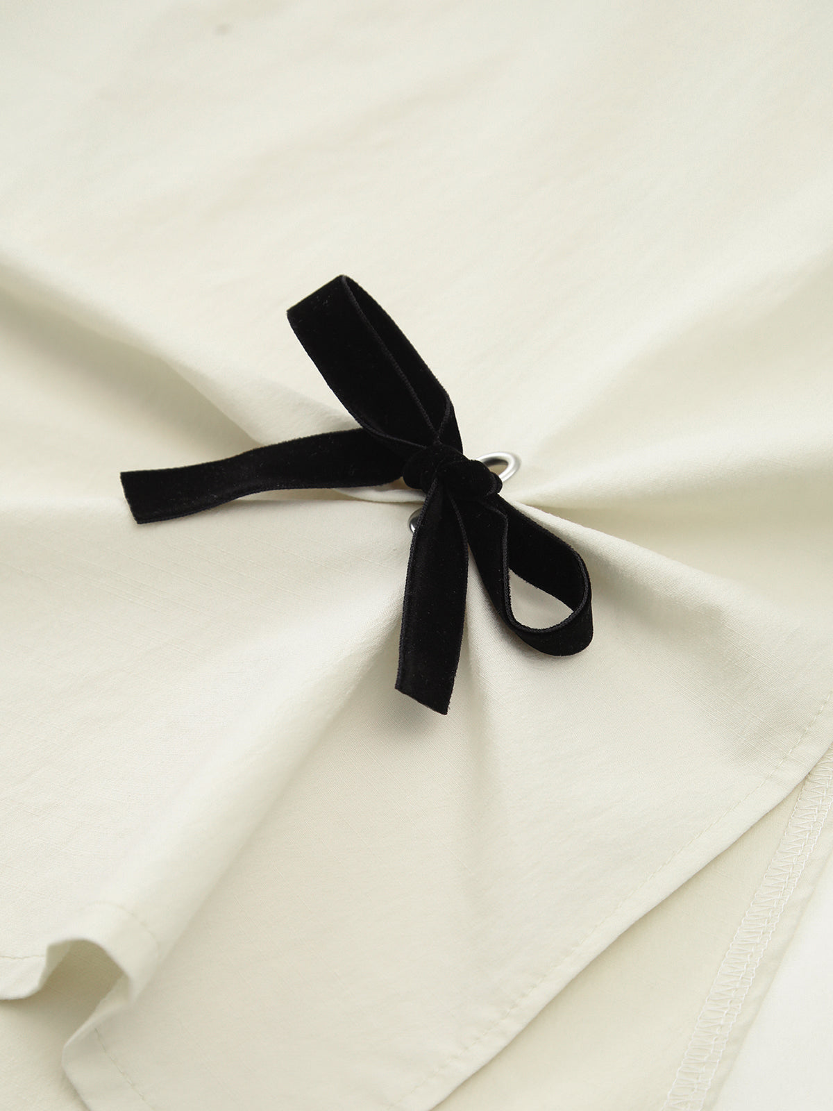 Cotton & Linen Bow Decor Split Midi Skirt-Chicvia