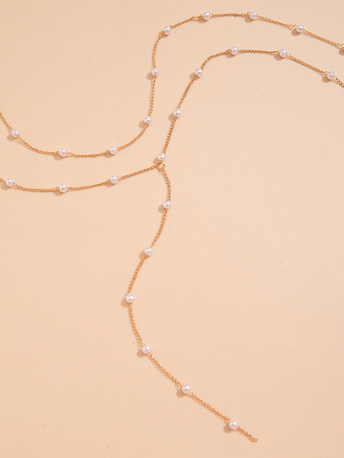 Gold Plated Handmade Pearl Necklace-Chicvia