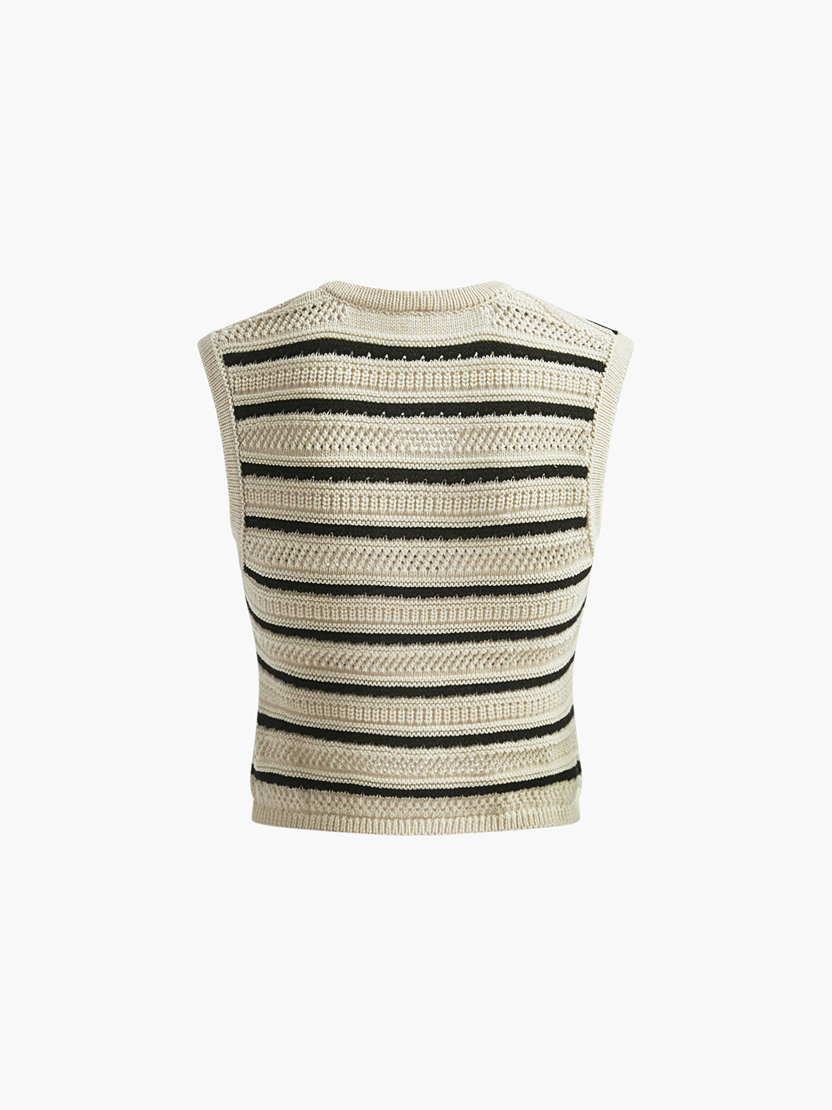 Knitted V-Neck Vest-Chicvia