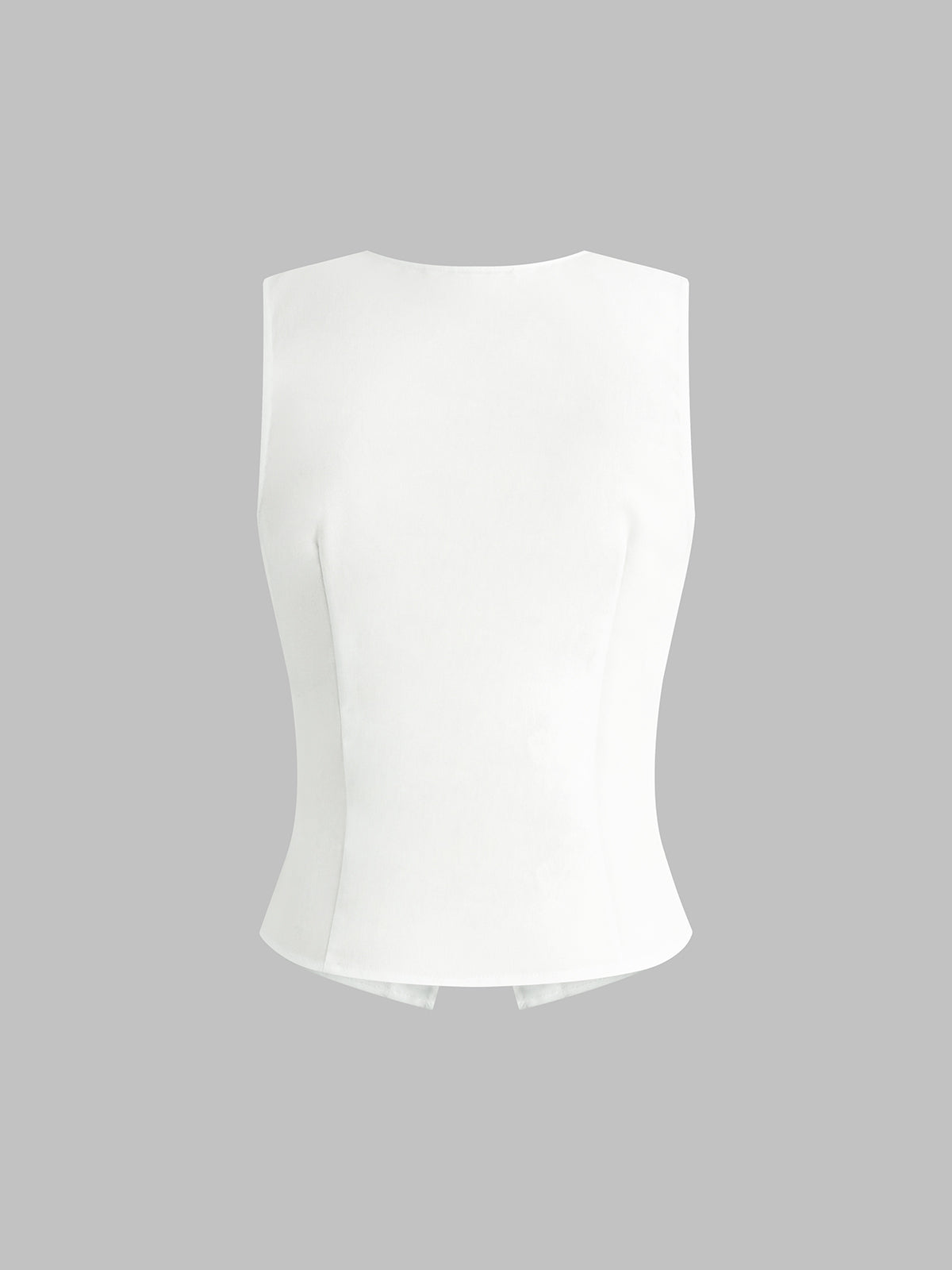 Linen Blends Button Up Tank Top-Chicvia