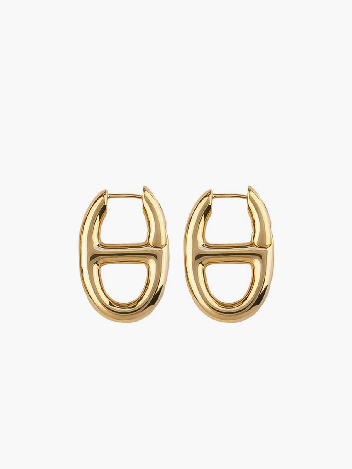 Golden Pig Nose Earrings-Chicvia