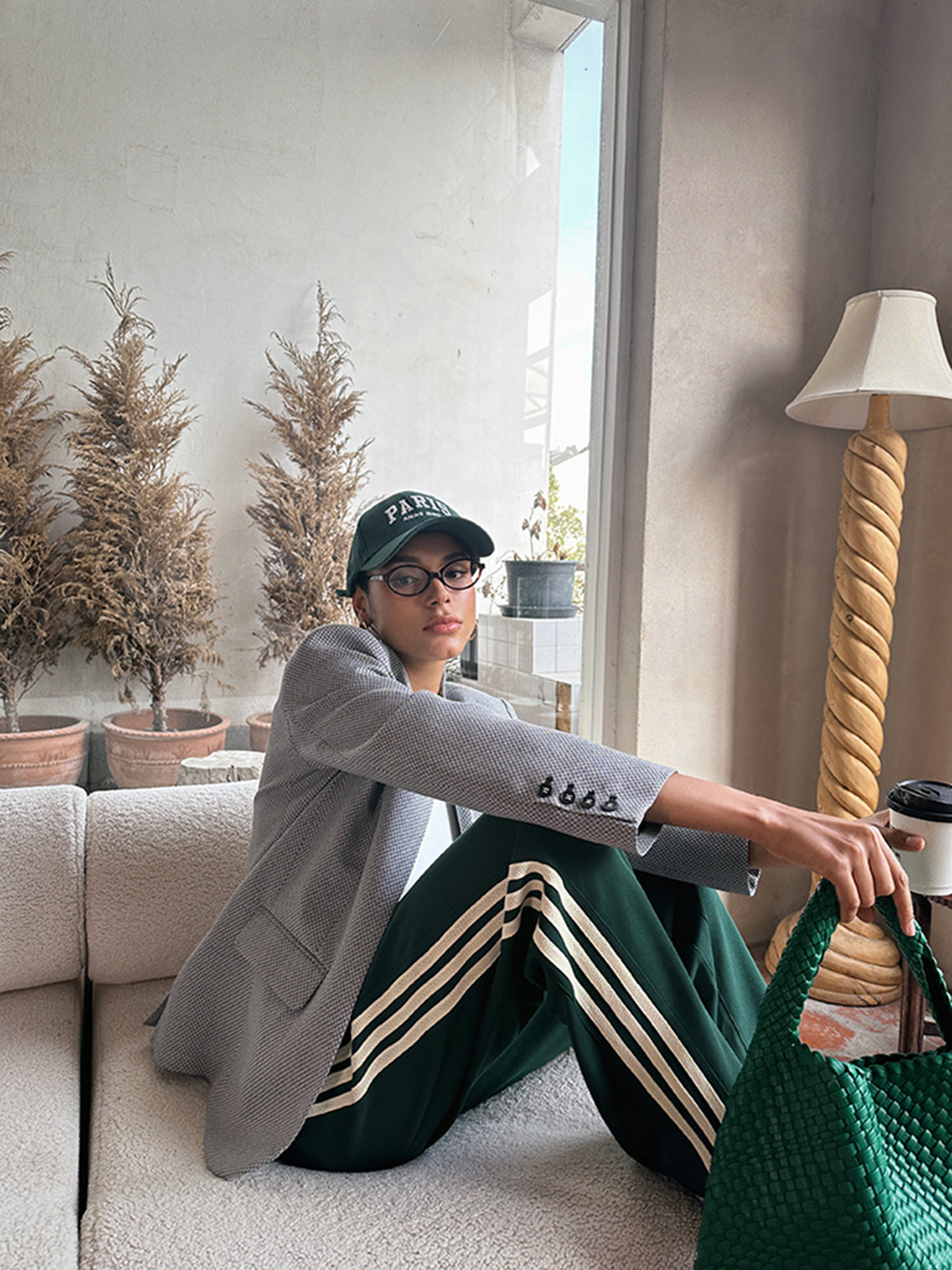 Casual Striped Patchwork Pants-Chicvia