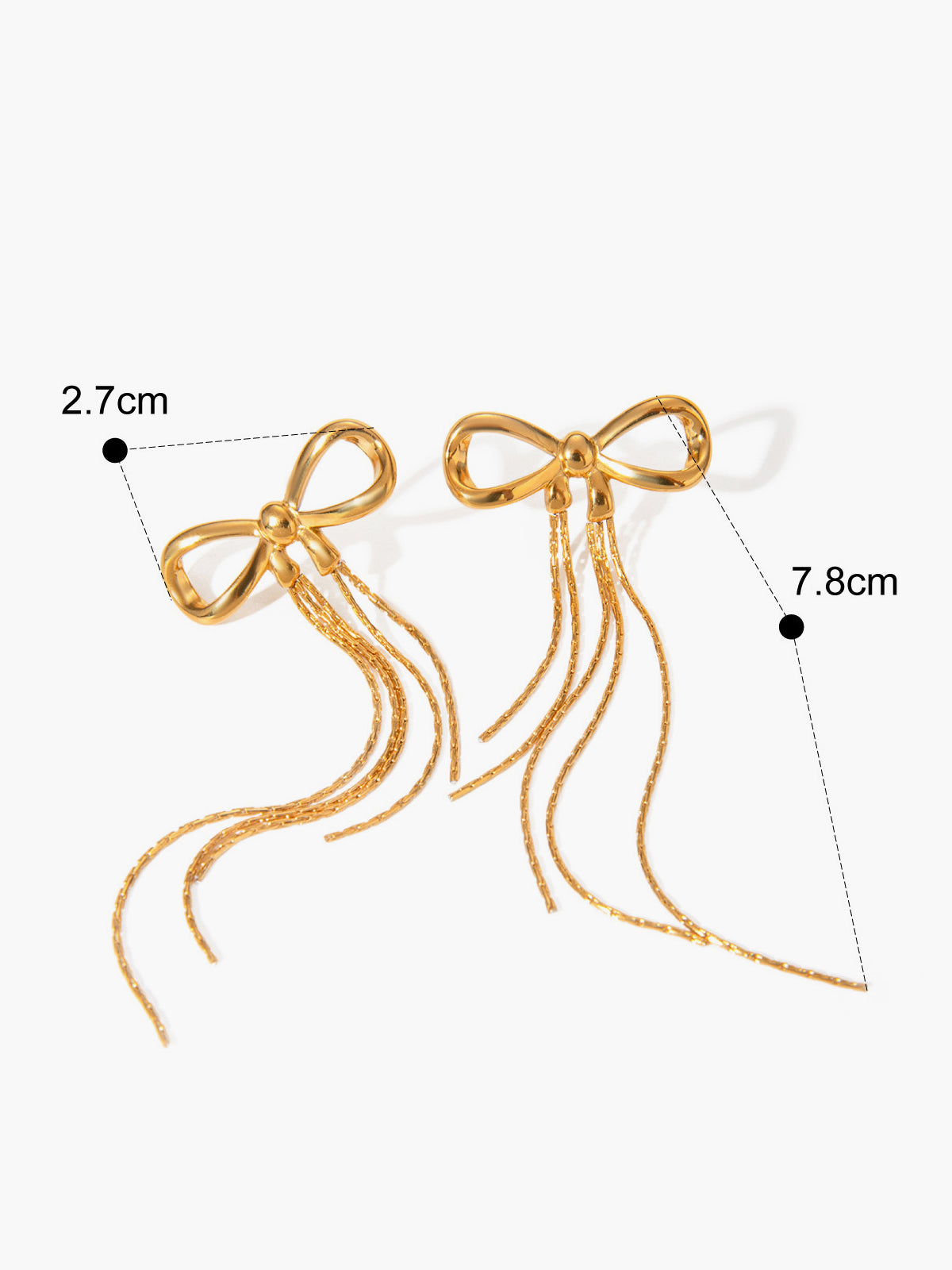 Golden Bow Earrings-Chicvia