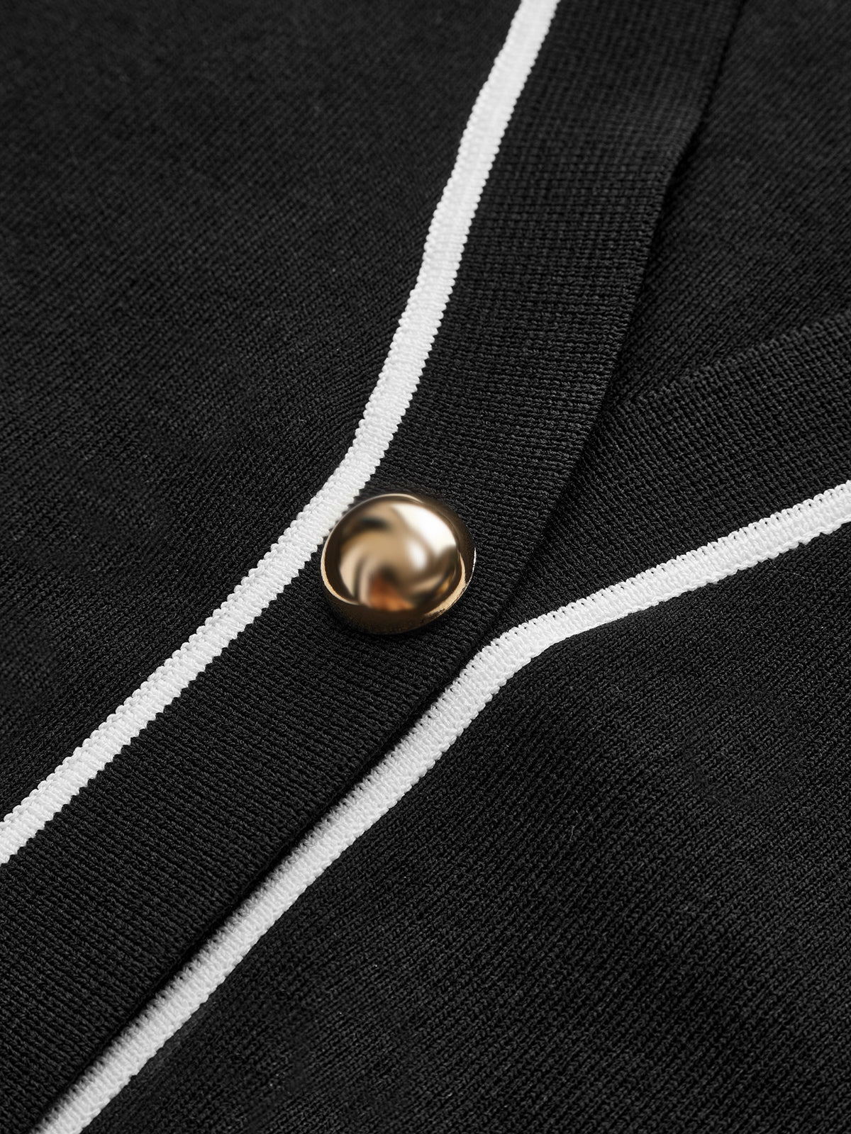 Button Front Contrast Binding Sleeveless Skirt Set-Chicvia