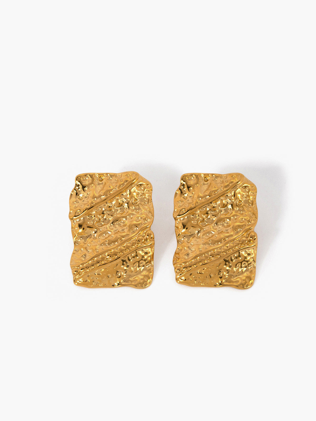 Gold Square Earrings-Chicvia