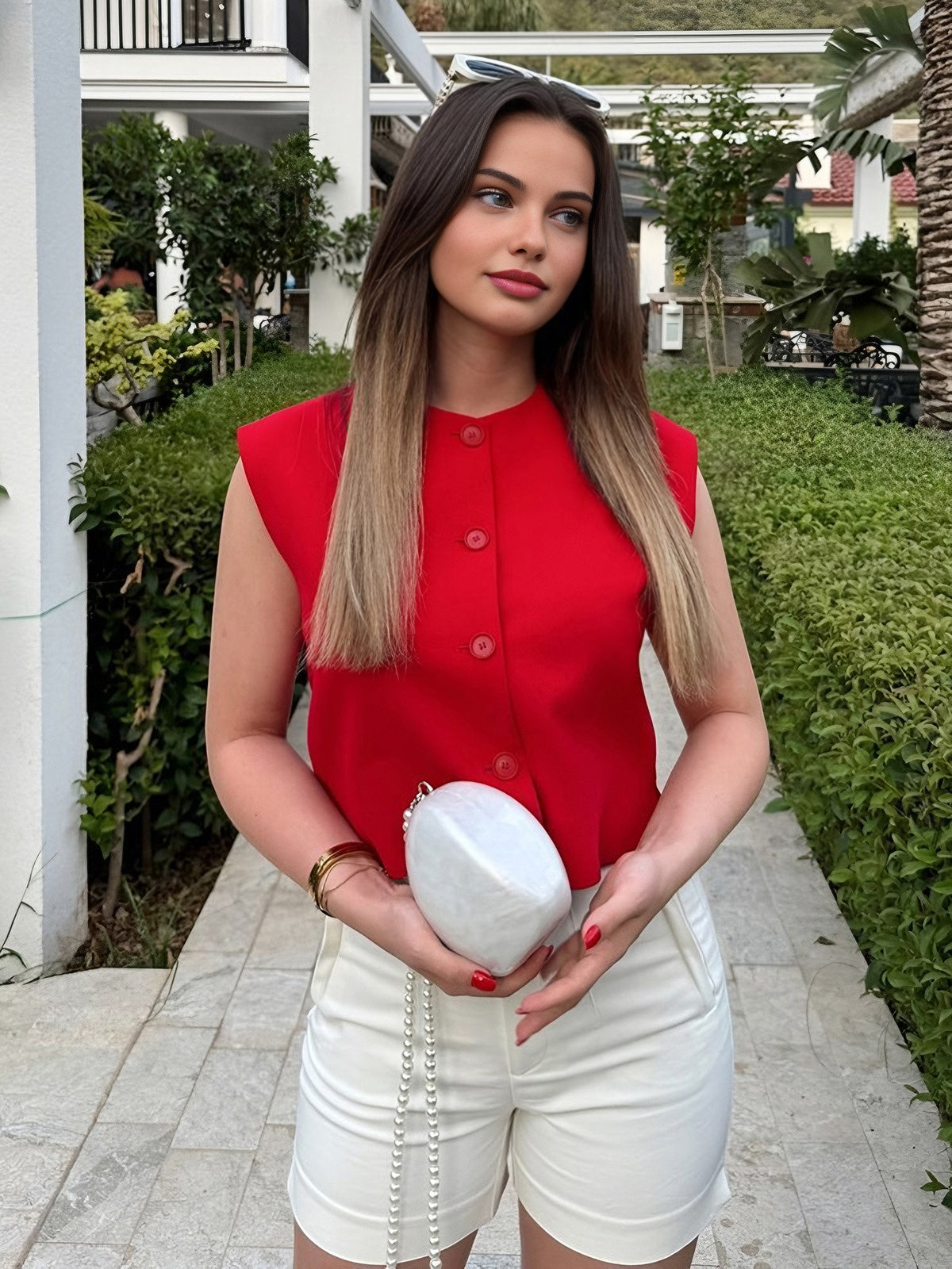 Leisure Sleeveless Button Vest-Chicvia