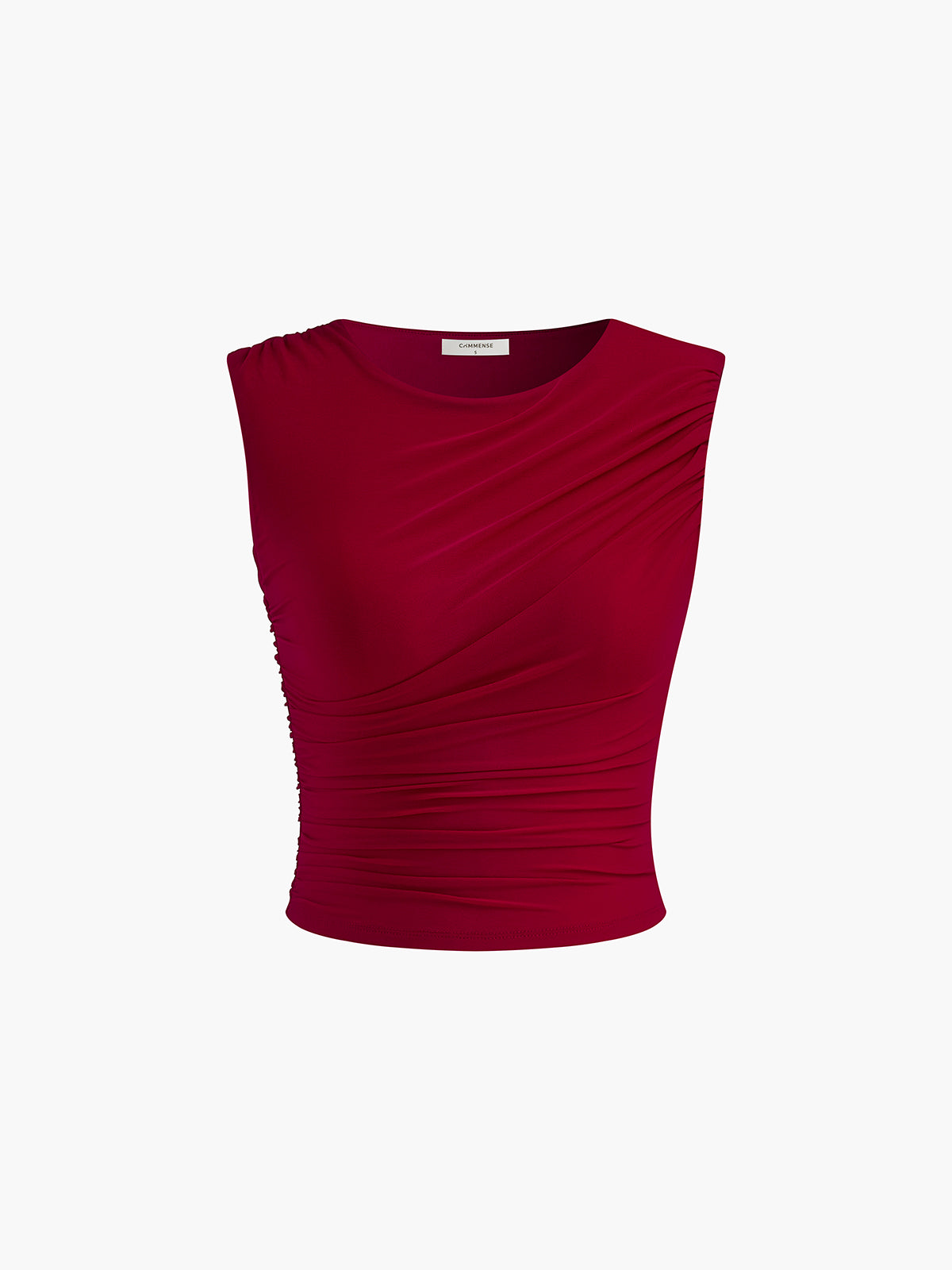 Leisure Pleated Sleeveless Tank Top-Chicvia