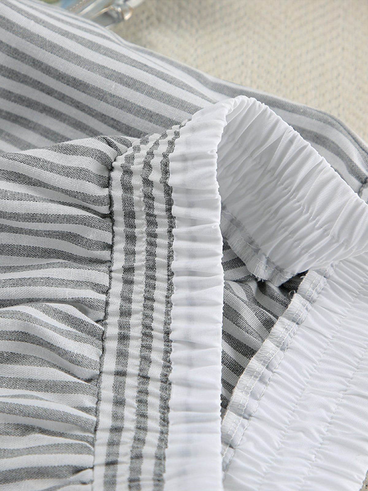 Pinstripe Lapel Long Sleeve Pants Set-Chicvia