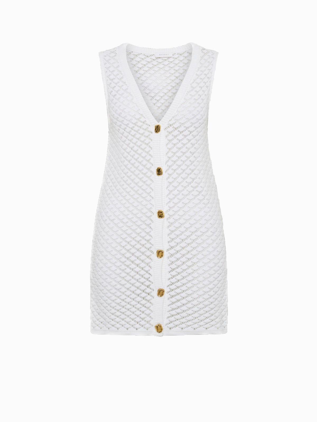 Cutout Button V-Neck Sweater Dress-Chicvia