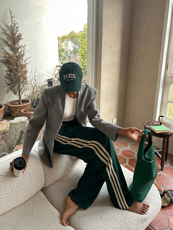 Casual Striped Patchwork Pants-Chicvia