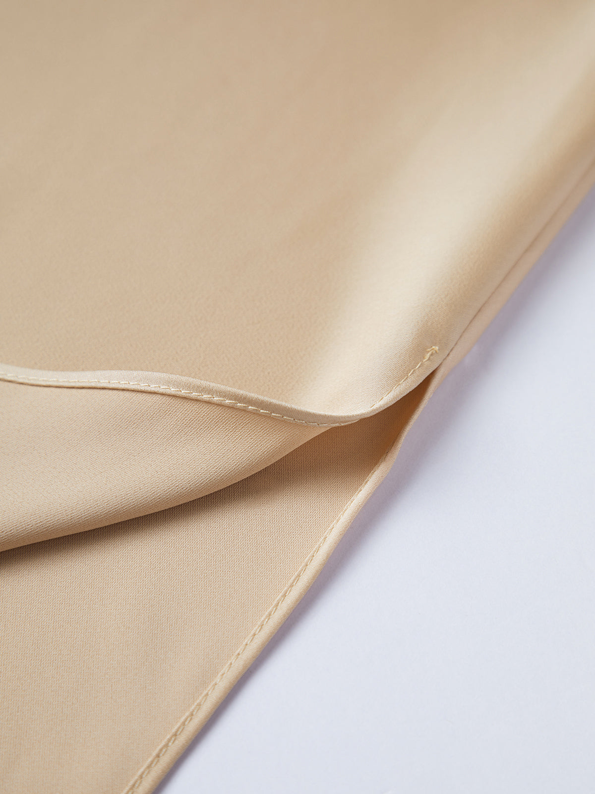 Creamy Cappuccino Satin Midi Skirt-Chicvia