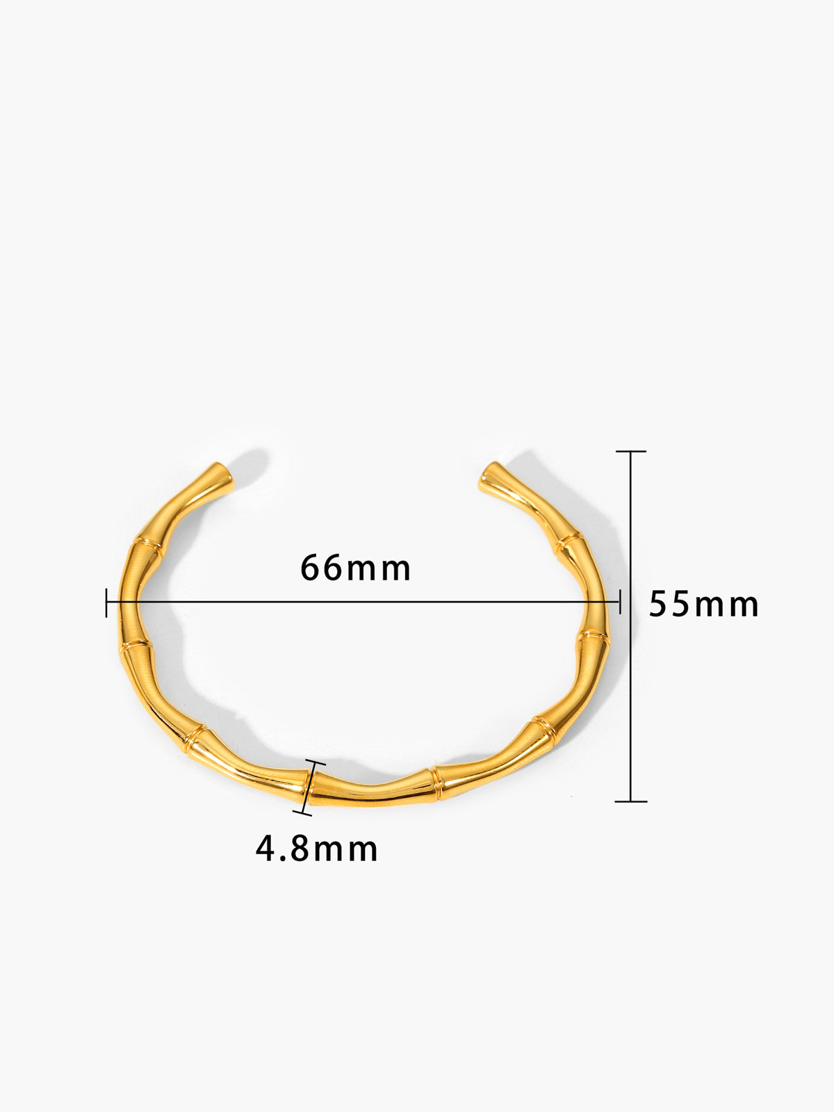 Golden Open Bamboo Bracelet-Chicvia
