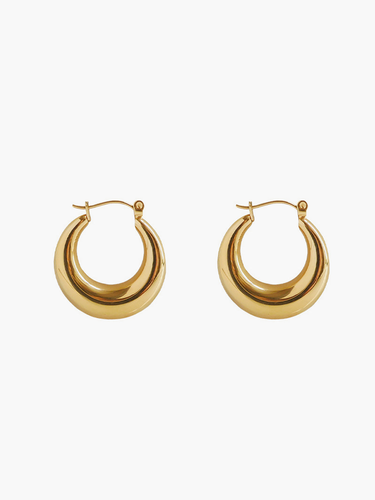 Golden Hoop Earrings-Chicvia