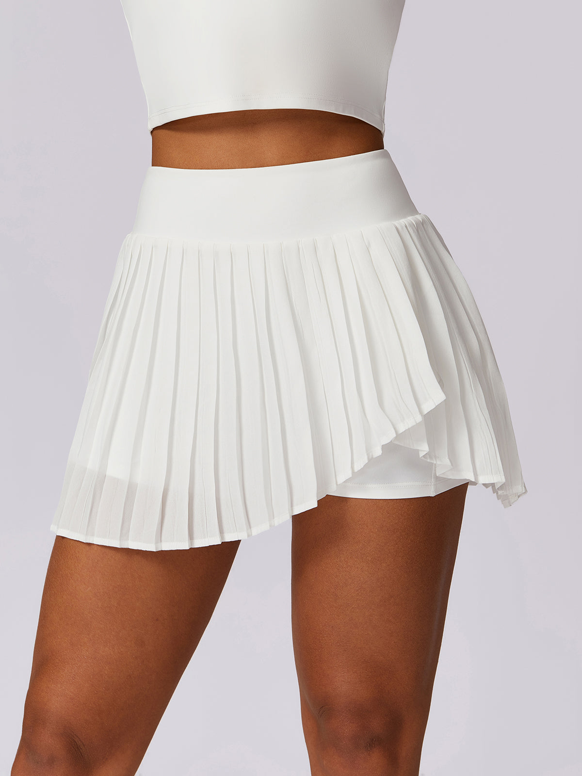 Pleated Pockets Active Skirt-Chicvia