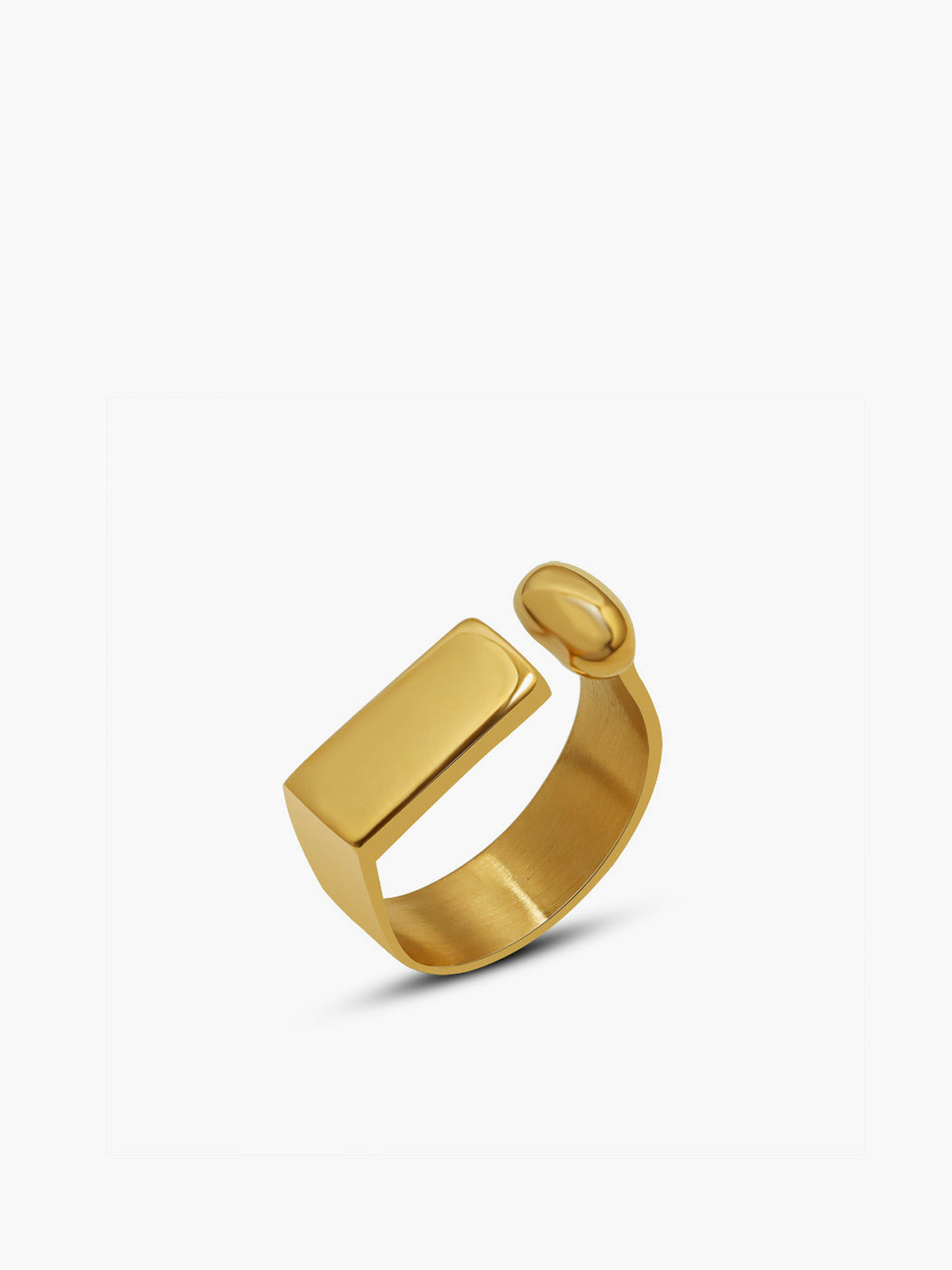 Geometric Golden Open Ring-Chicvia
