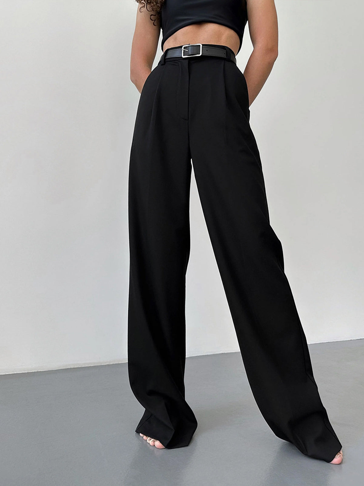 High-Waist Wide Leg Pants-Chicvia