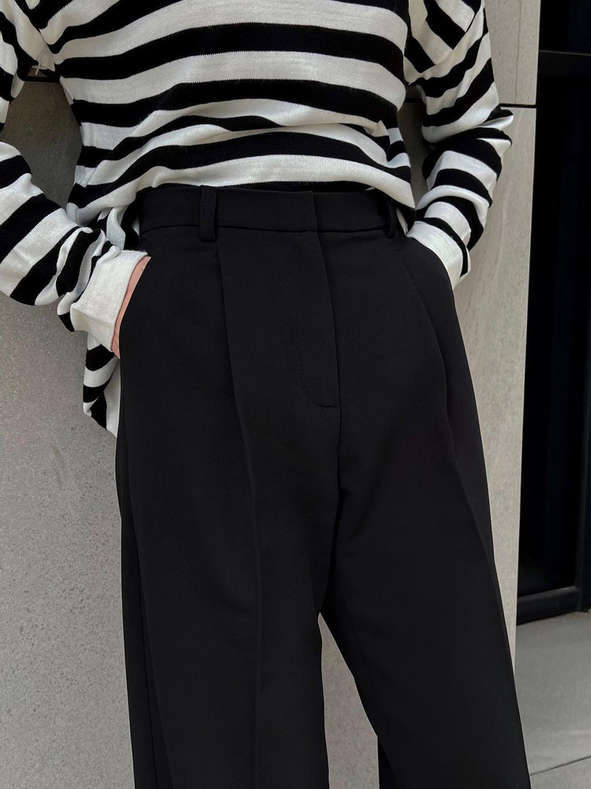 High-Waist Wide Leg Pants-Chicvia