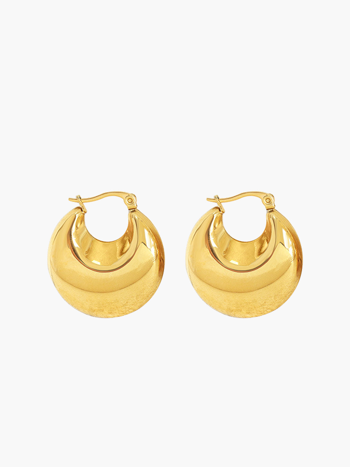 Golden Crescent Earrings-Chicvia