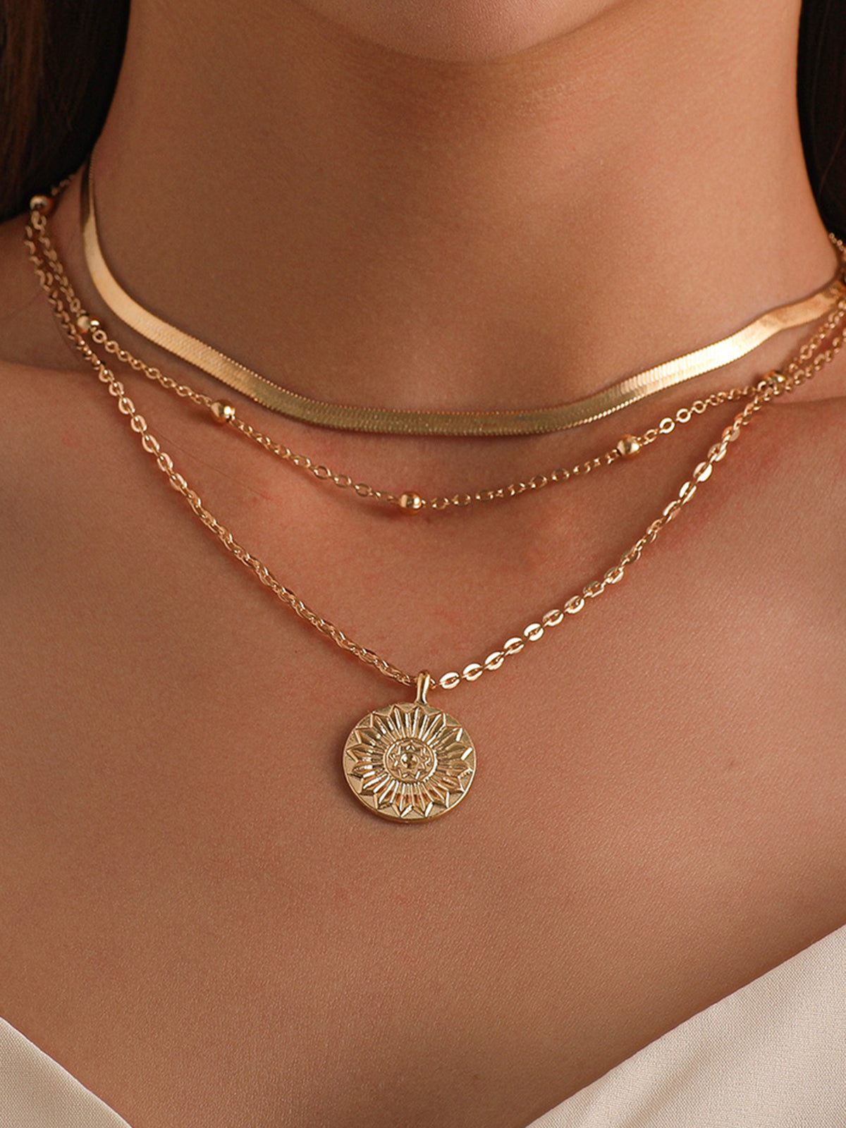 Multi-Layer Ball Bead Necklace-Chicvia