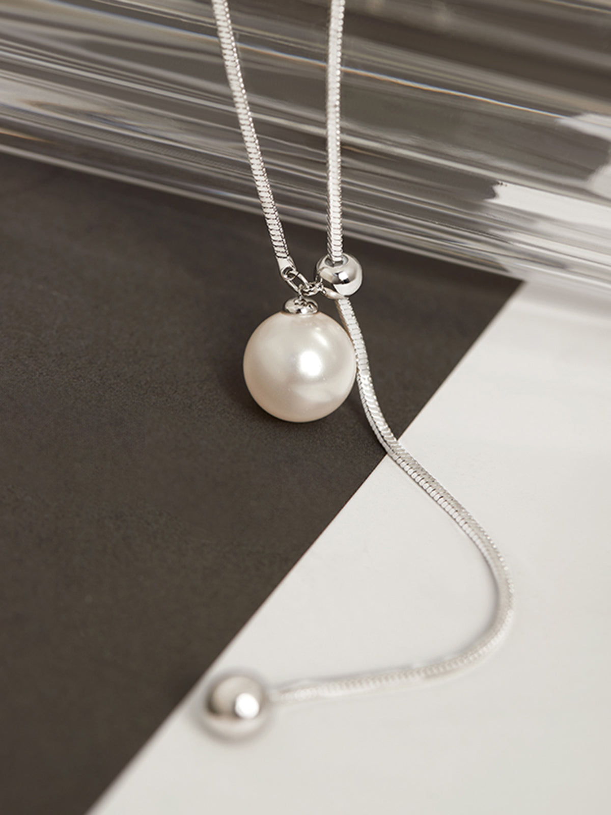 Pearl Lariat Y-Shape Necklace-Chicvia