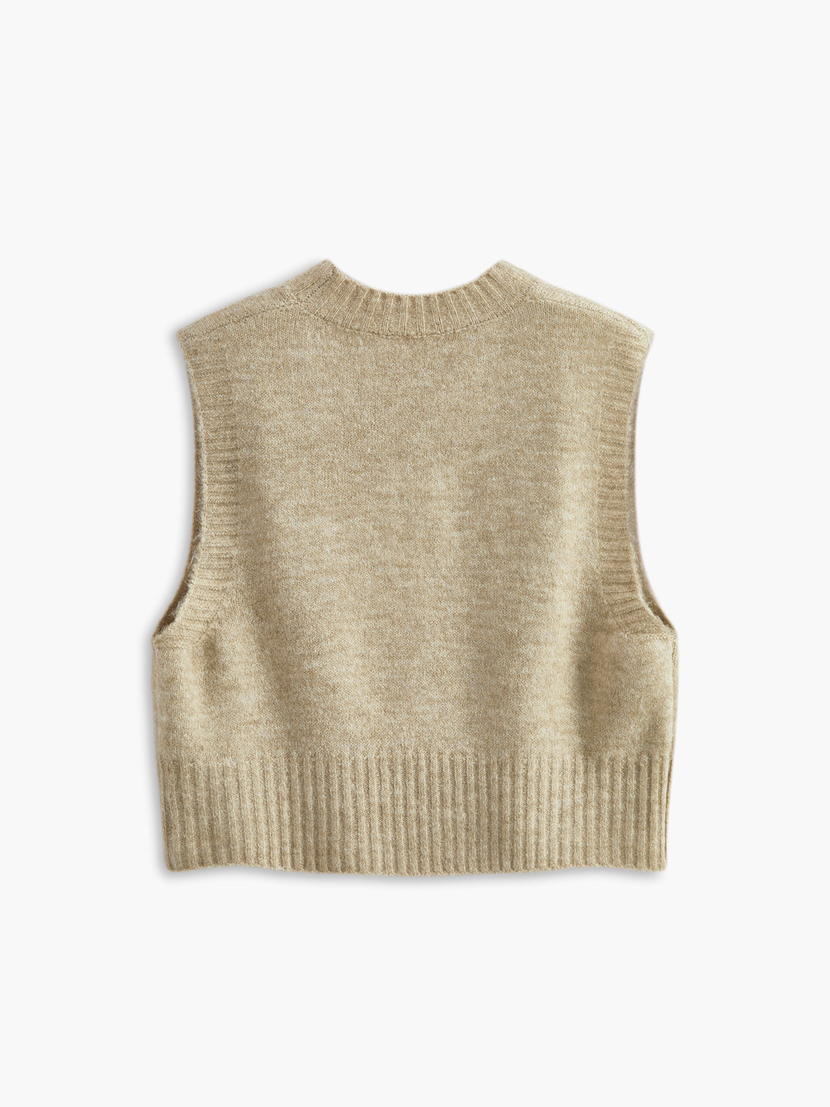 Crew Neck Strawberry Sweater Vest-Chicvia