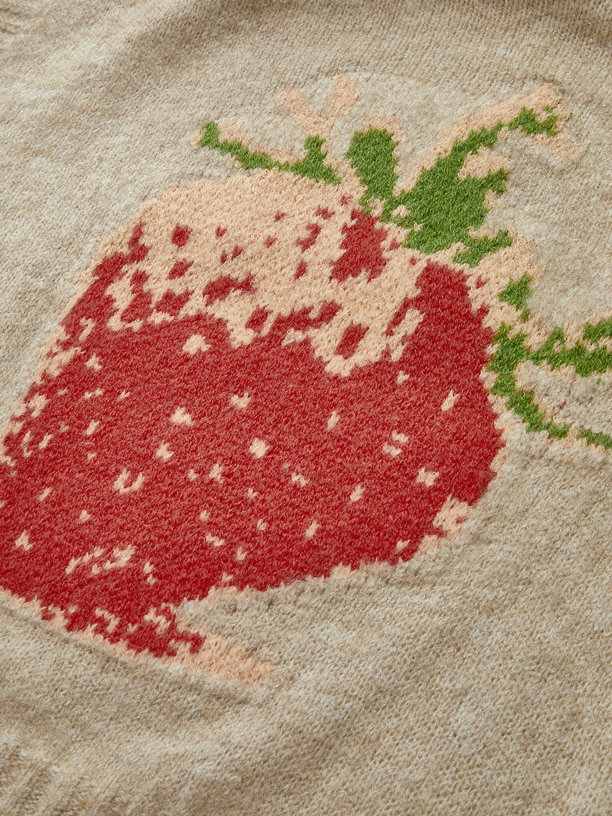 Crew Neck Strawberry Sweater Vest-Chicvia