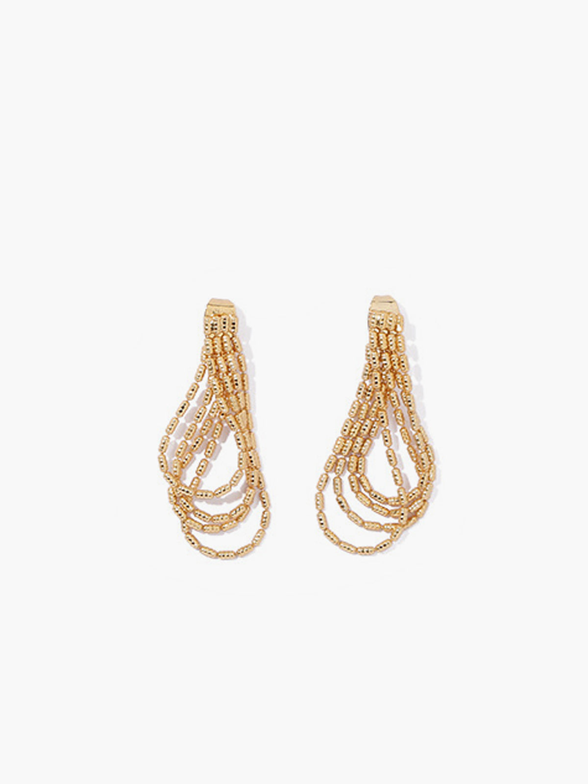 Golden Tassel Chain Drop Earrings-Chicvia