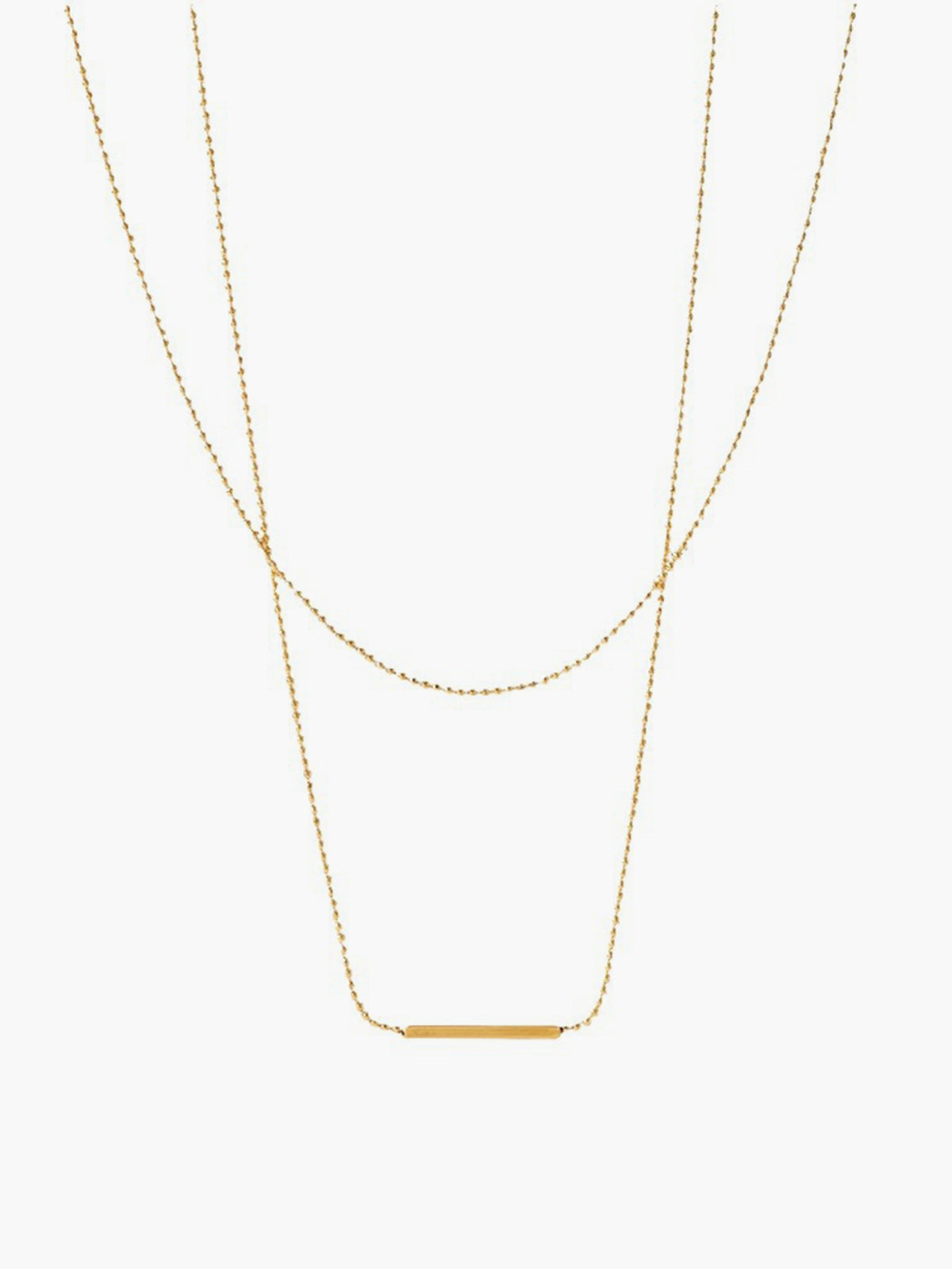Double Layer Golden Drop Necklace-Chicvia