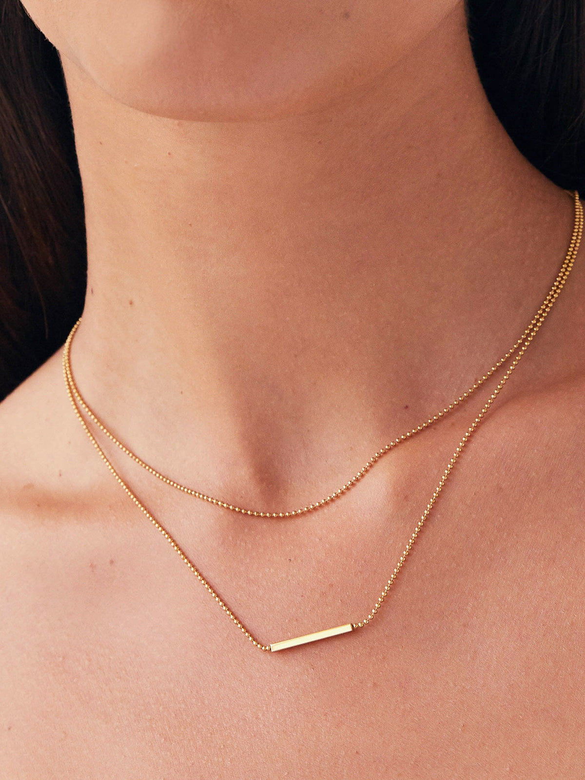 Double Layer Golden Drop Necklace-Chicvia