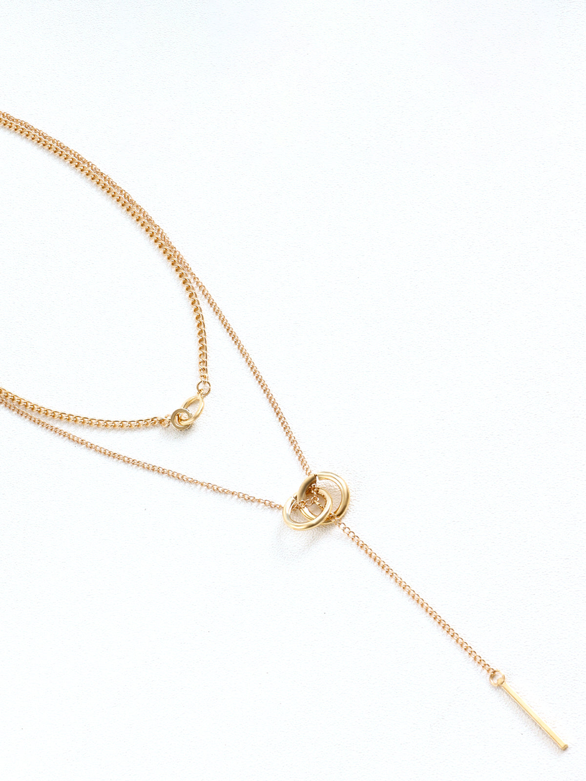 Double Circle Tassel Necklace-Chicvia