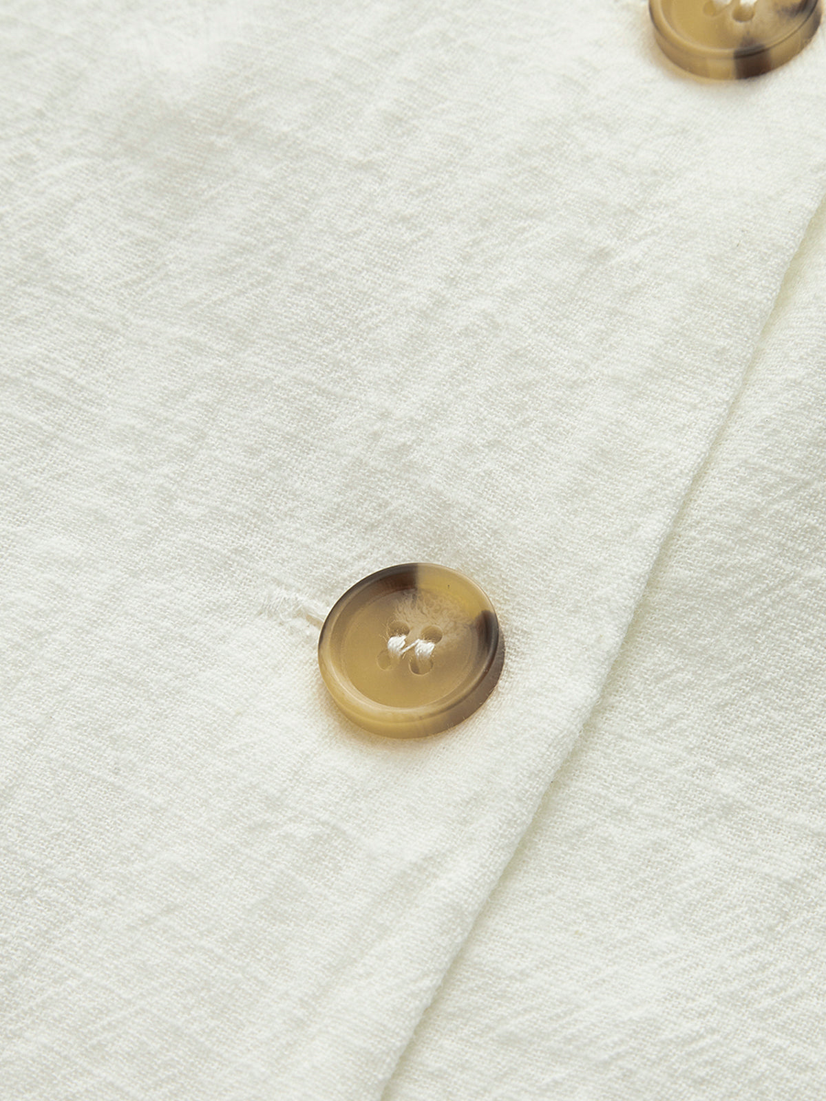 Cotton Button-Front Short Dress-Chicvia