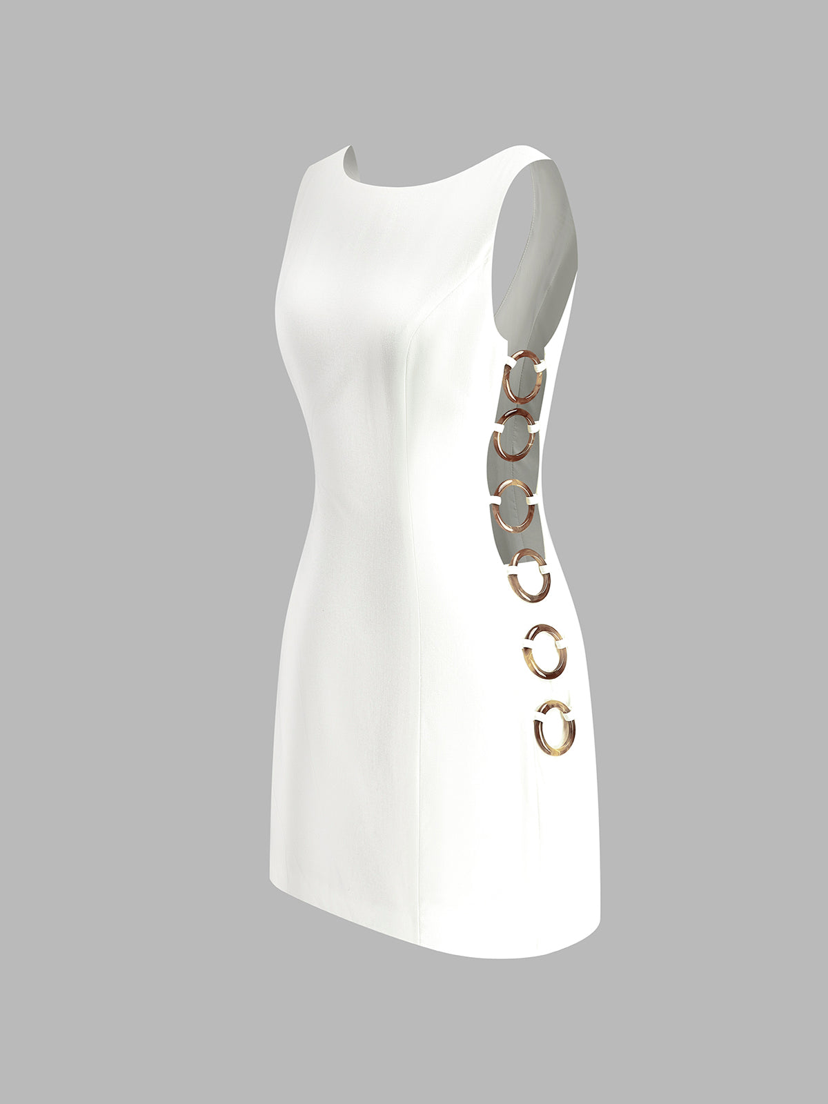 O-Ring Cutout Sleeveless Dress-Chicvia