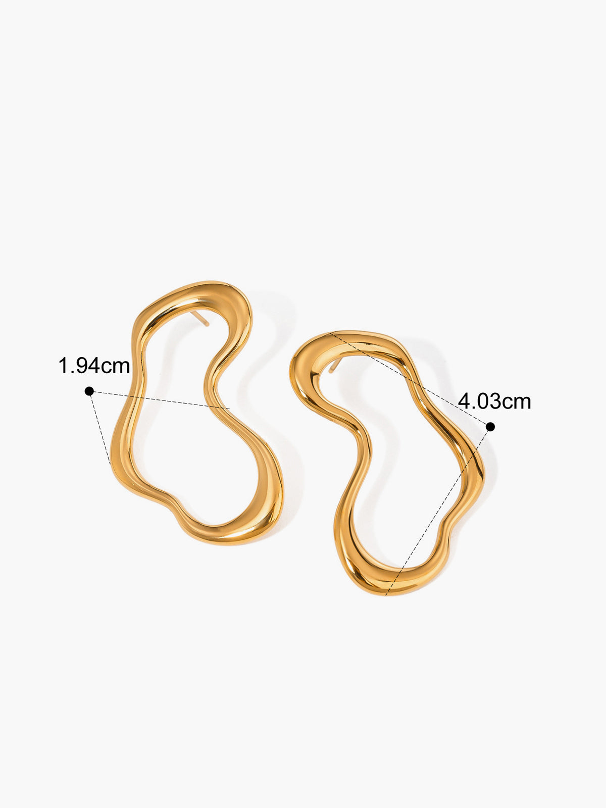 Irregular Metal Stud Earrings-Chicvia