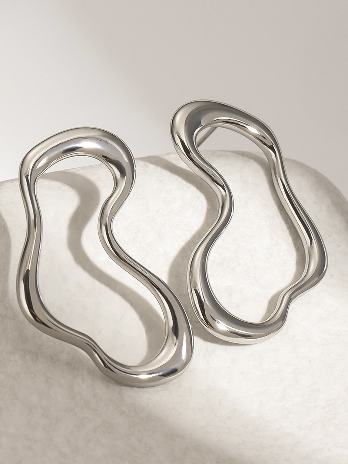 Irregular Metal Stud Earrings-Chicvia