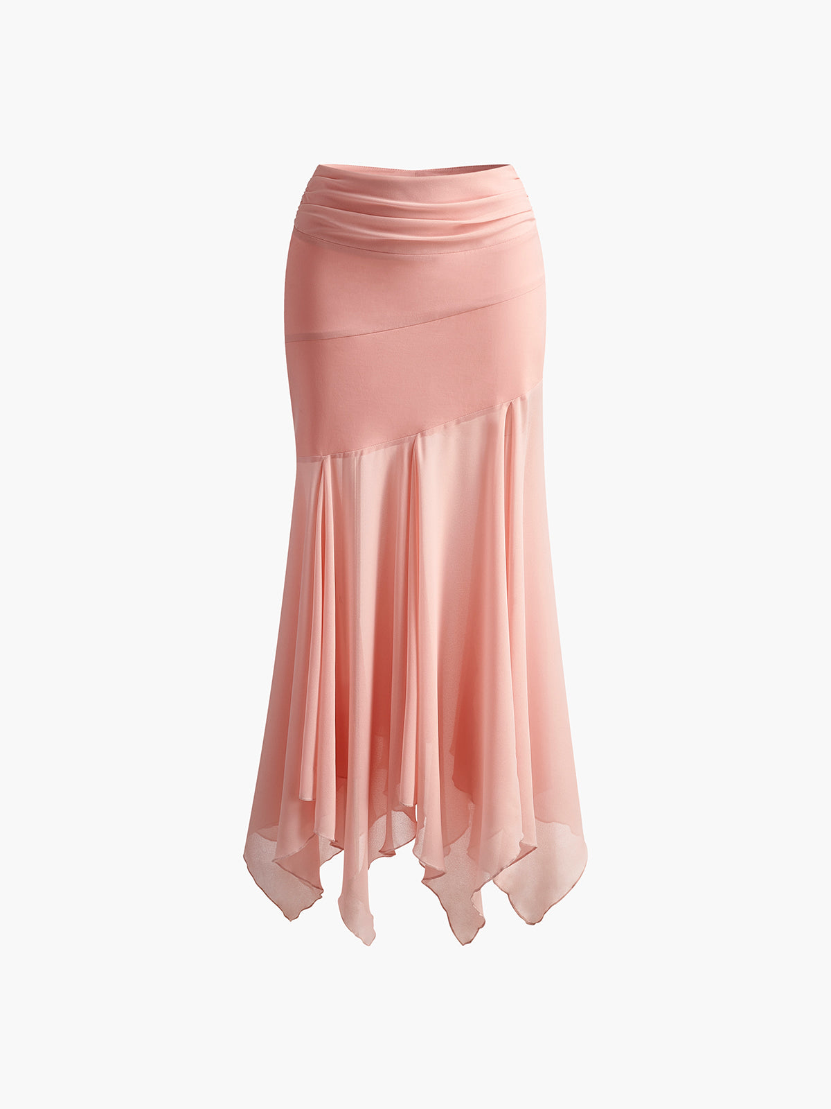 Paneled Pleated Maxi Skirt-Chicvia