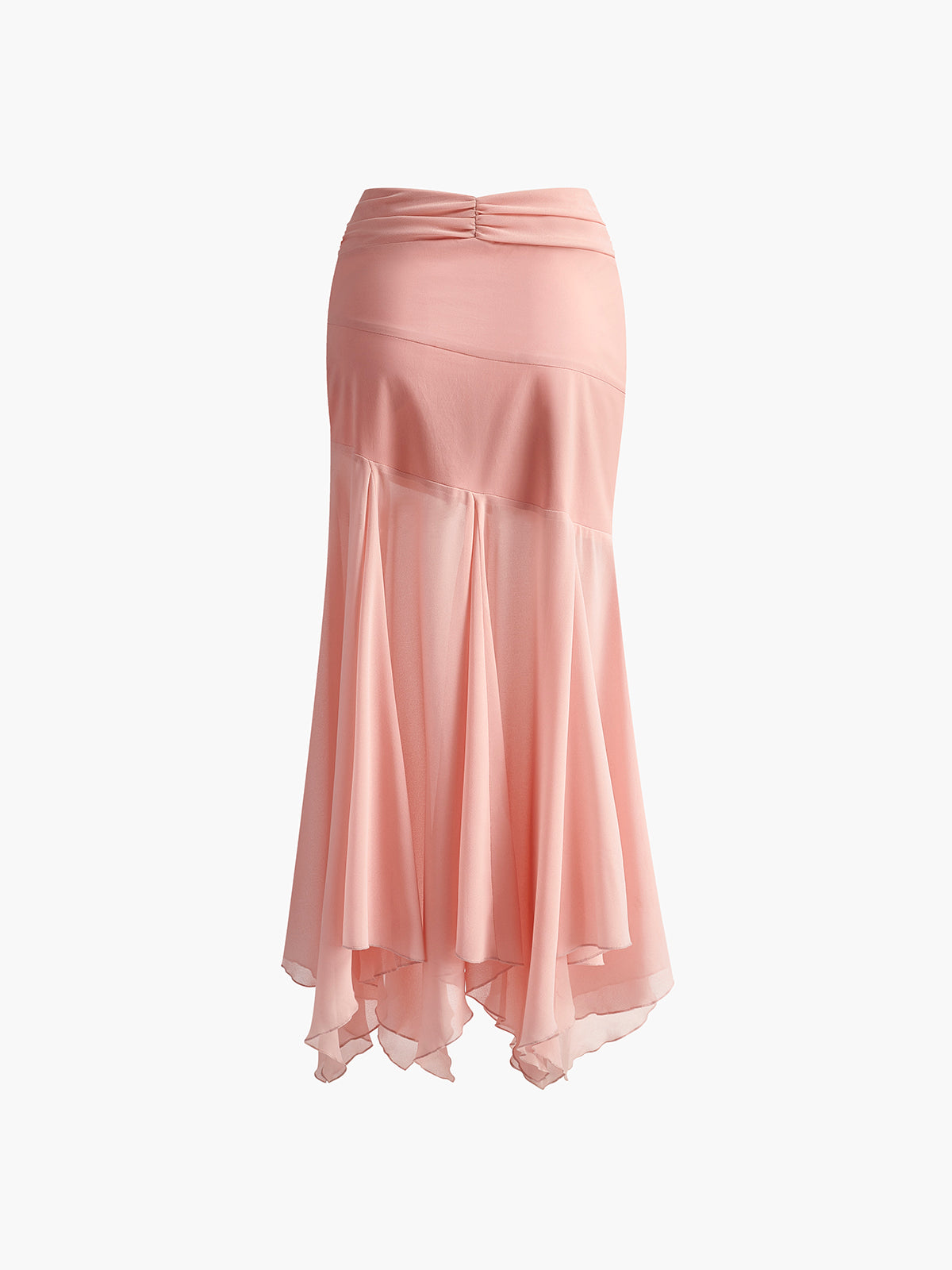 Paneled Pleated Maxi Skirt-Chicvia