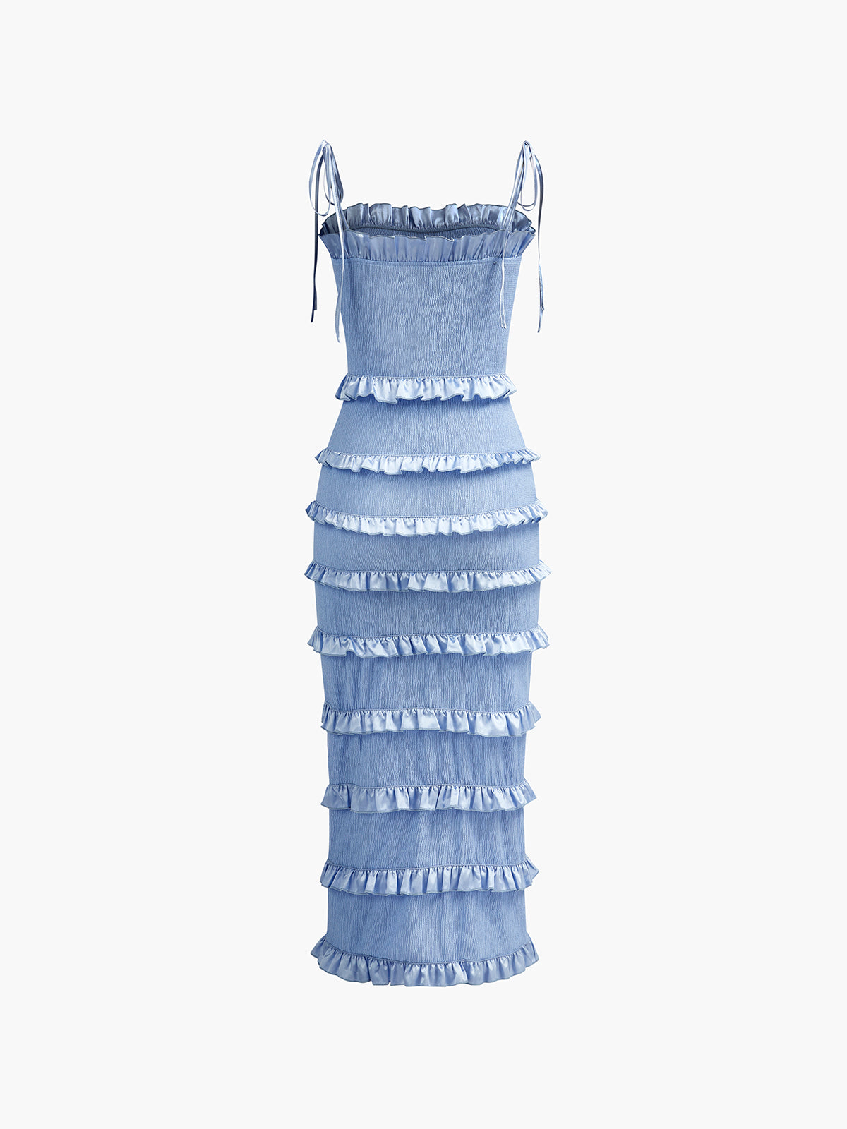 Lettuce Trim Knotted Cami Midi Dress-Chicvia