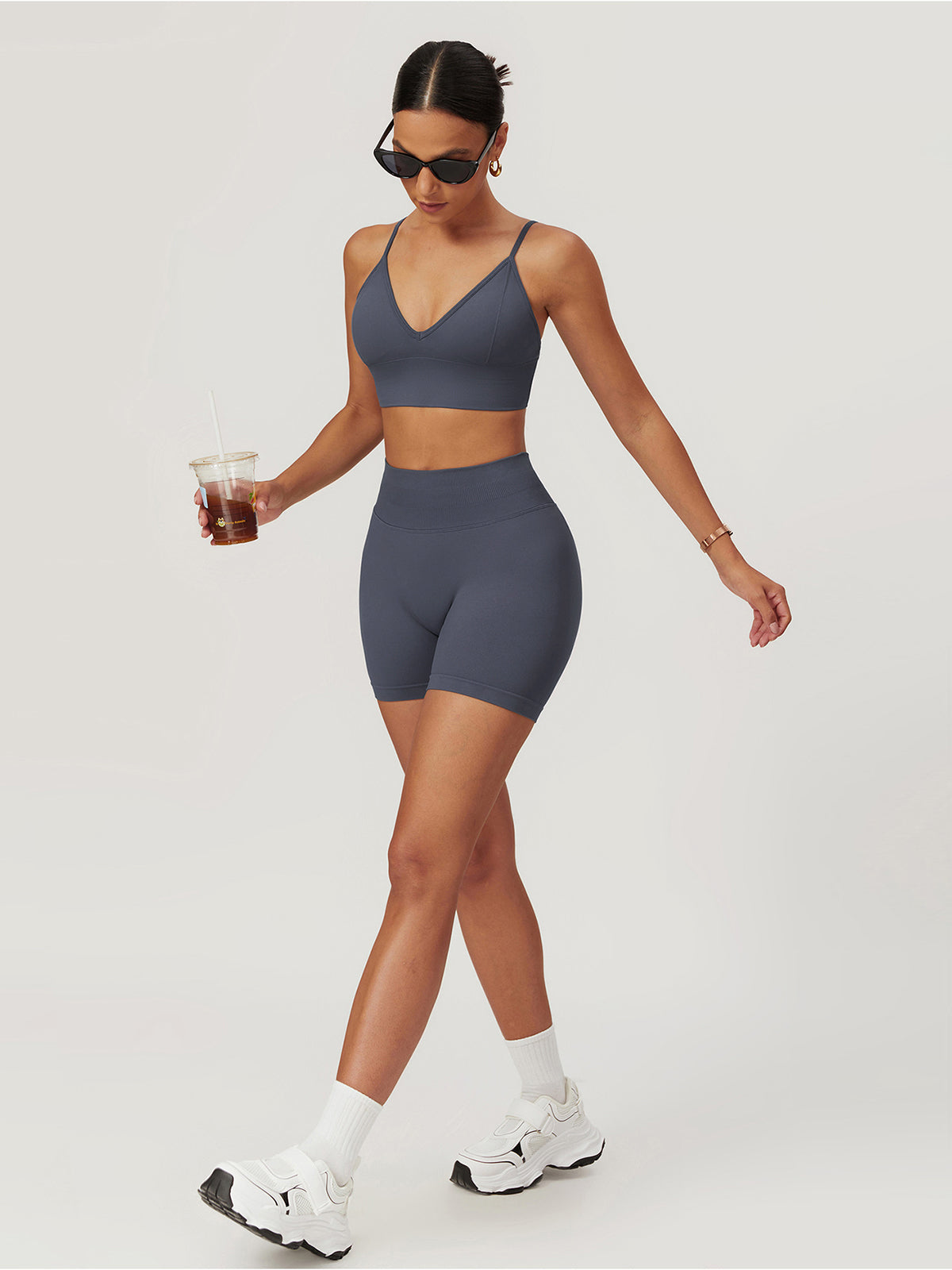 Hip-Lifting Yoga Shorts Set-Chicvia