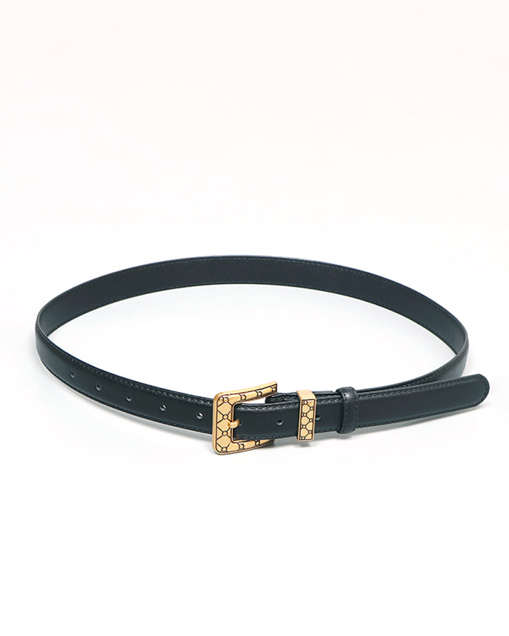 Golden Square Buckle Belt-Chicvia